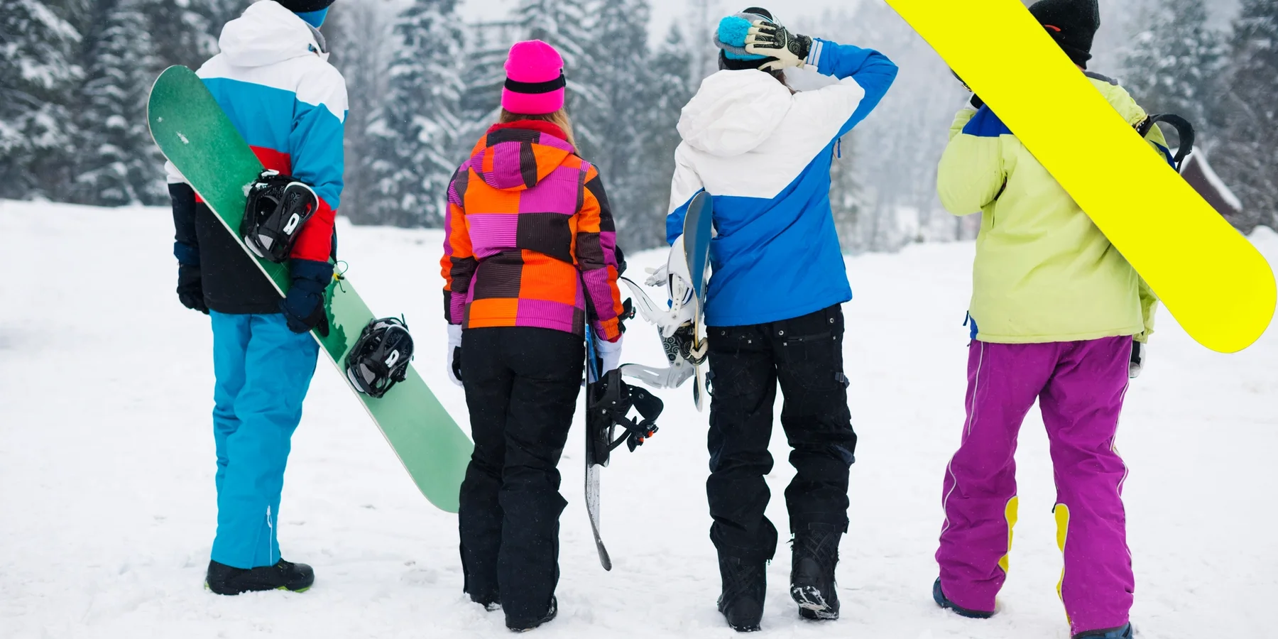 Ski instructor giving an English ski lesson on a snowy Japanese mountain