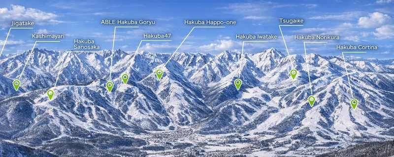 Map and names of Hakuba Valley