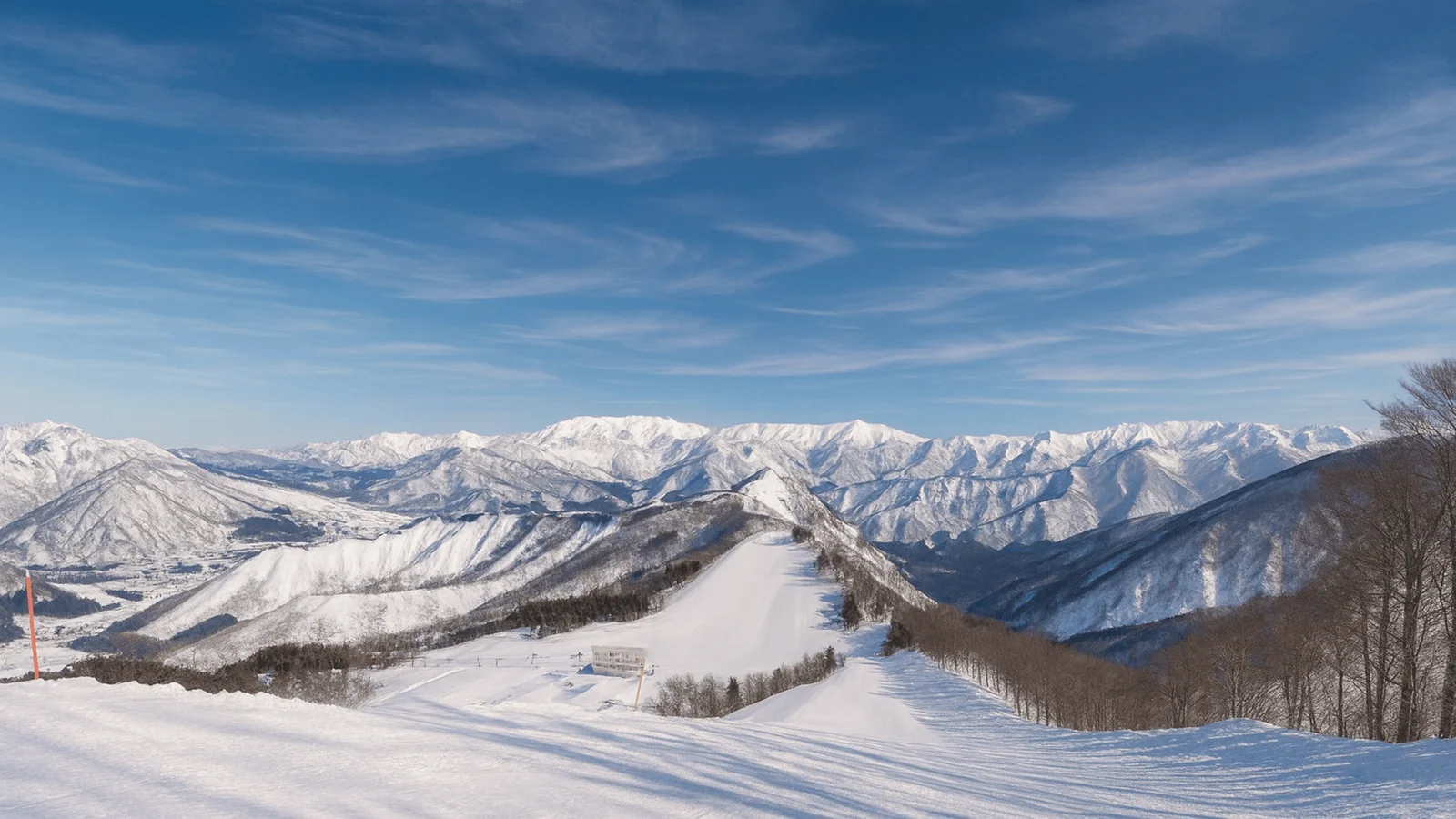 Looking down over Kandatsu Snow Resort