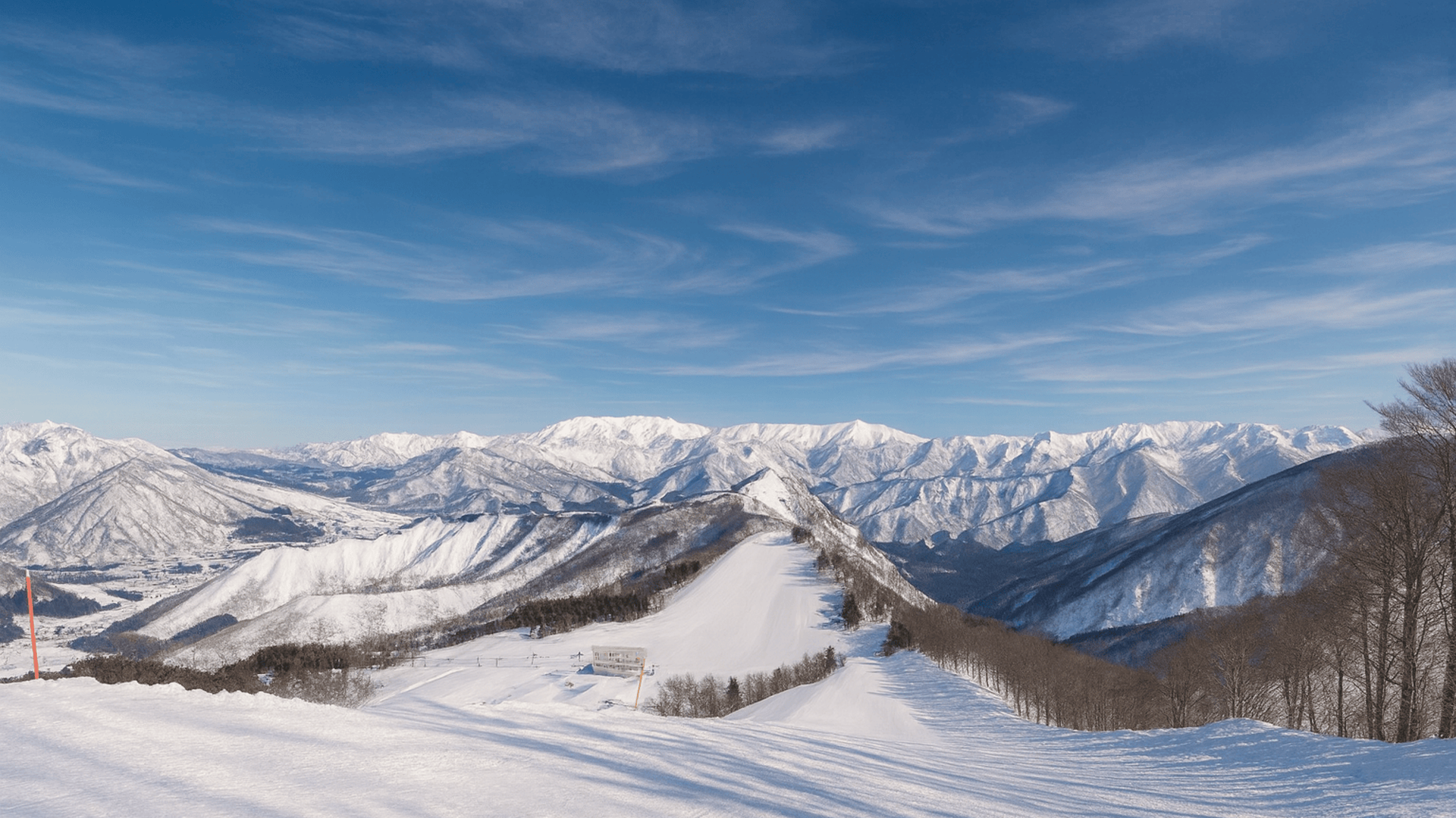 Looking down over Kandatsu Snow Resort