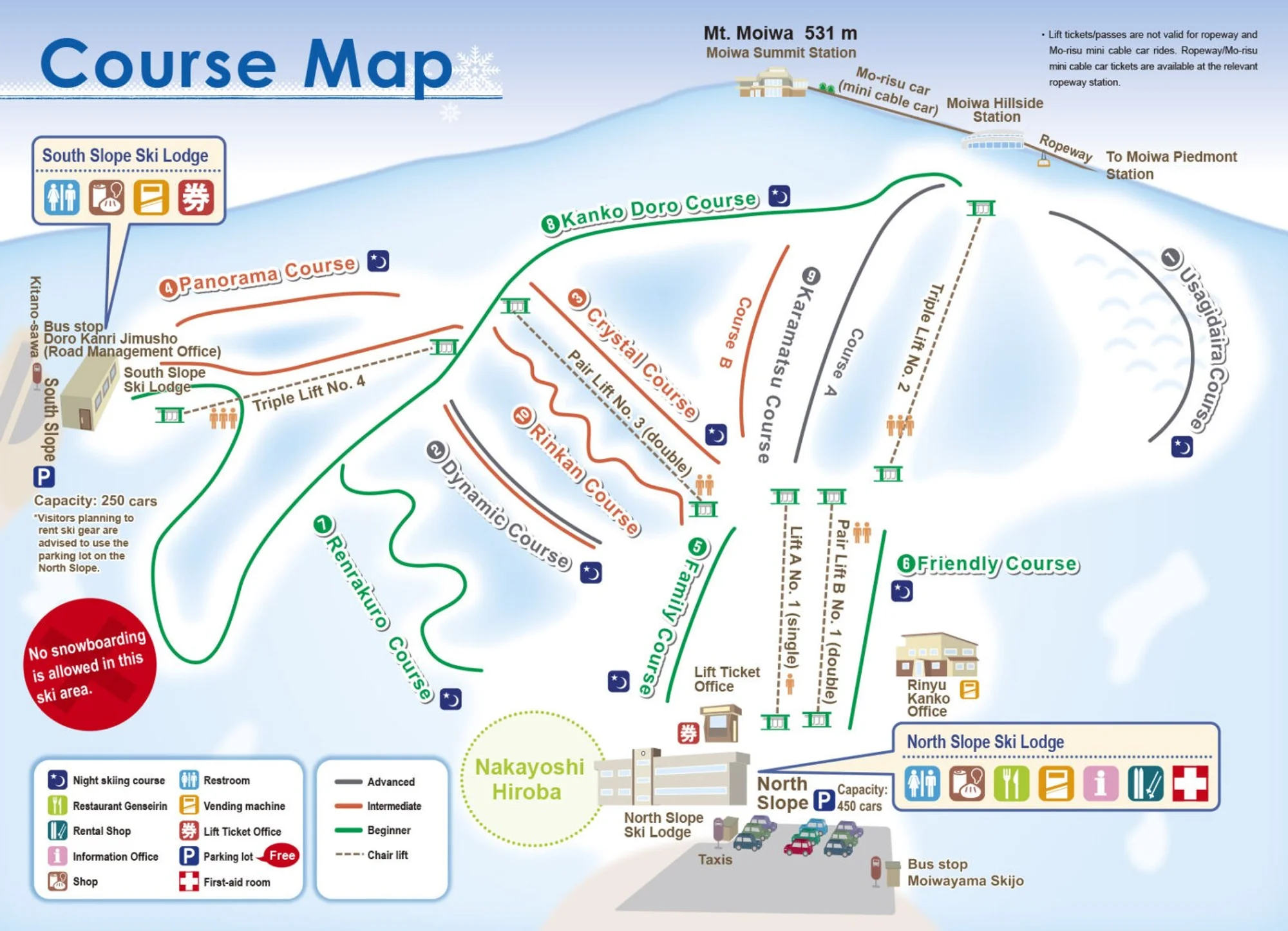 Moiwayama (Sapporo) trail map