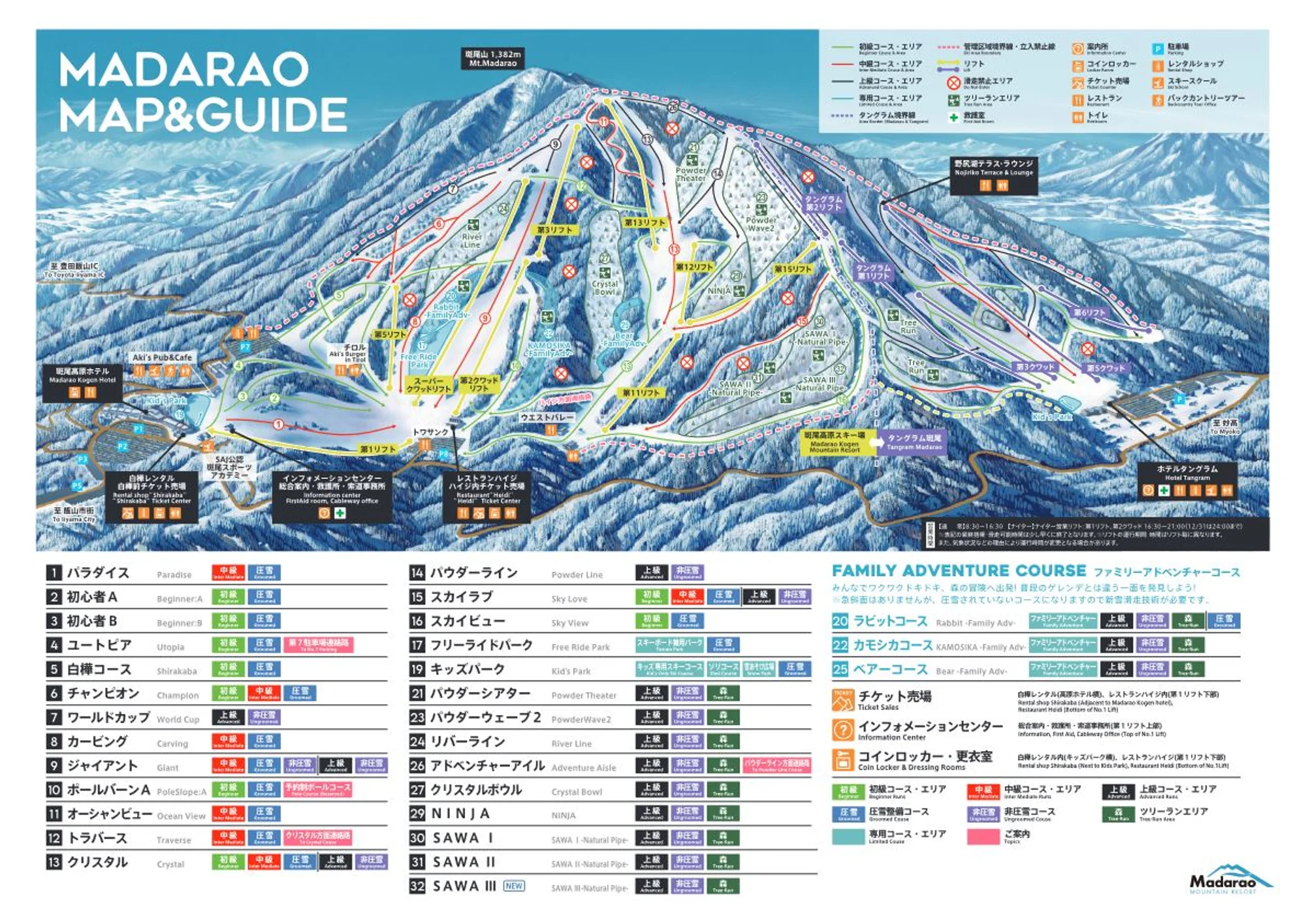 Madarao ski and trial map