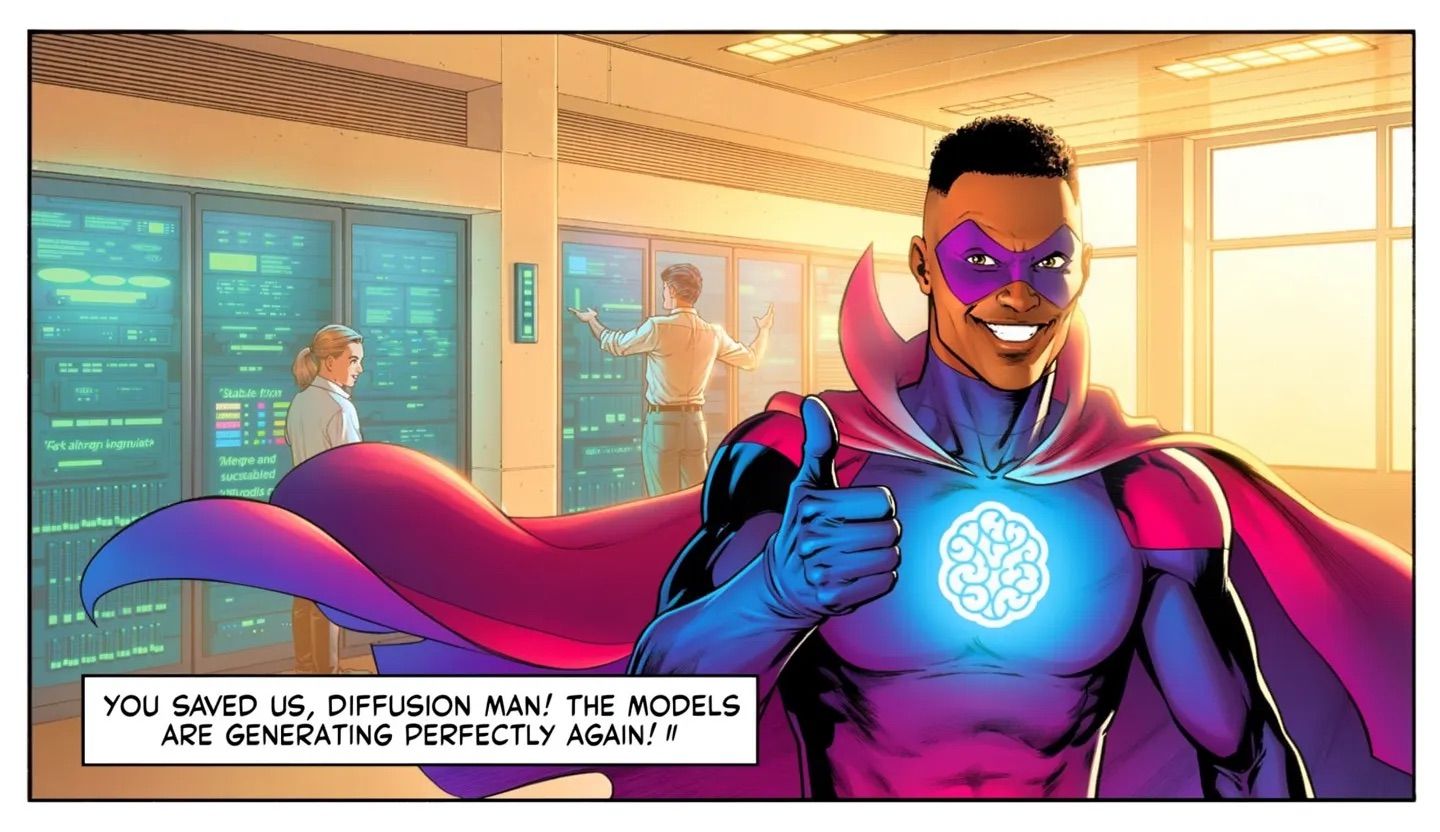 Diffusion Man victorious