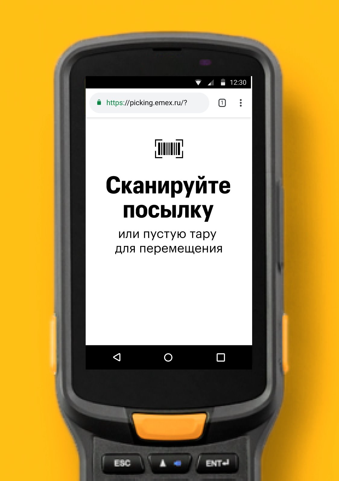 Сканирование посылки в дизайн-системе Эмекс