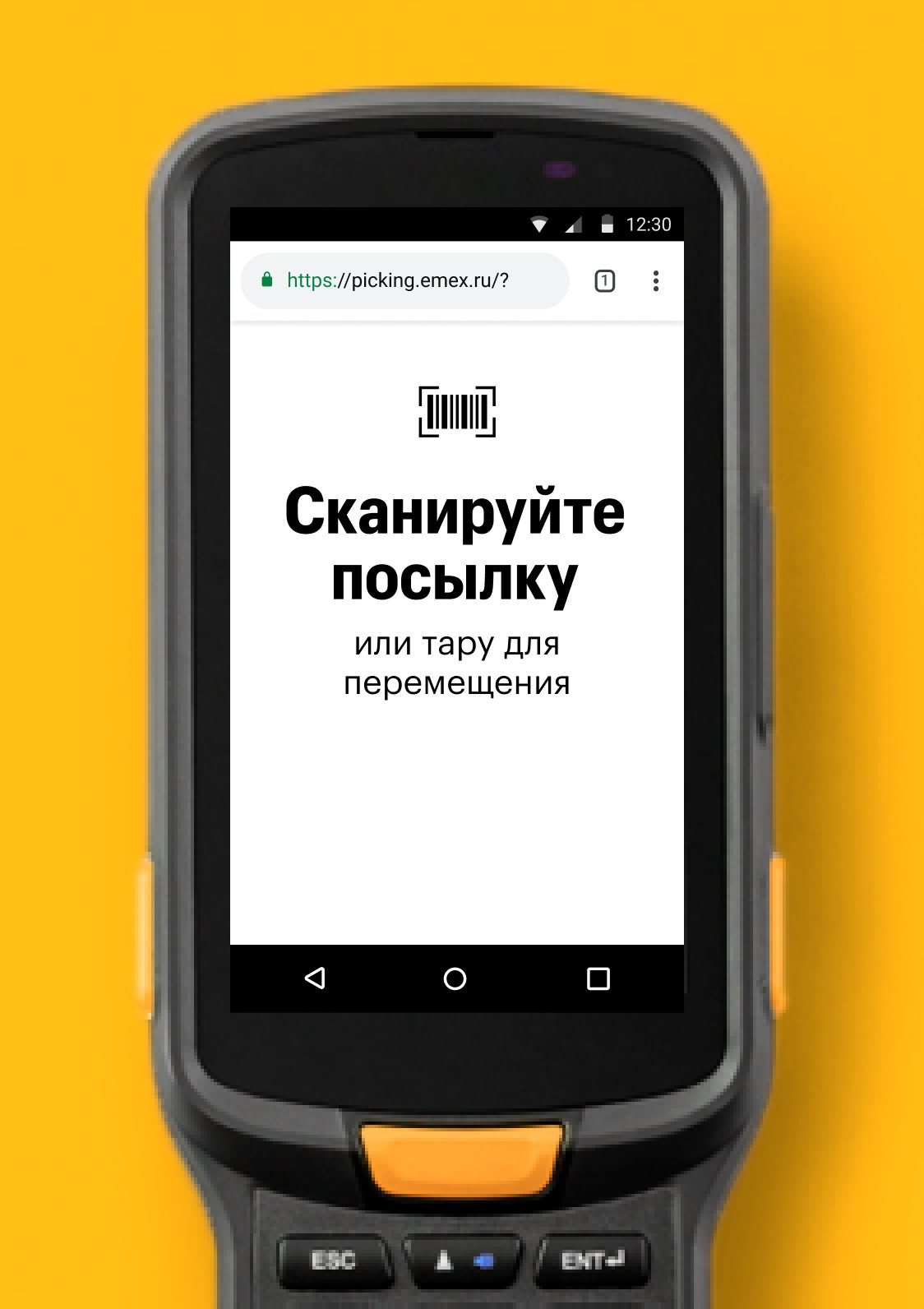 Сканирование посылки в дизайн-системе Эмекс