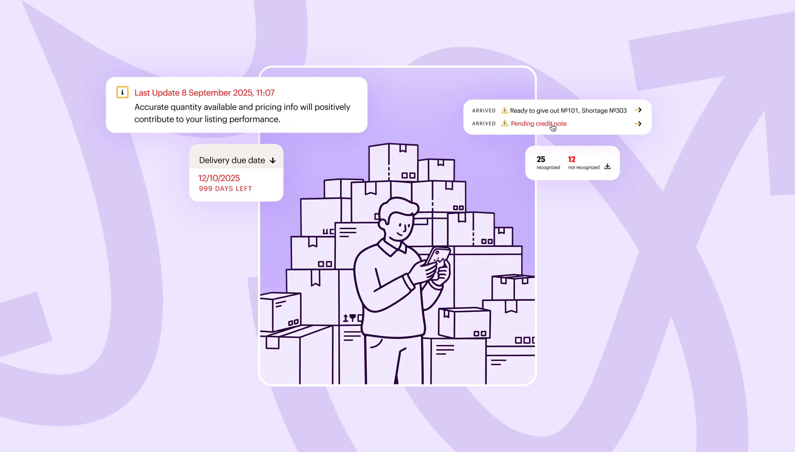 Личный кабинет указывает пользователю на ошибки