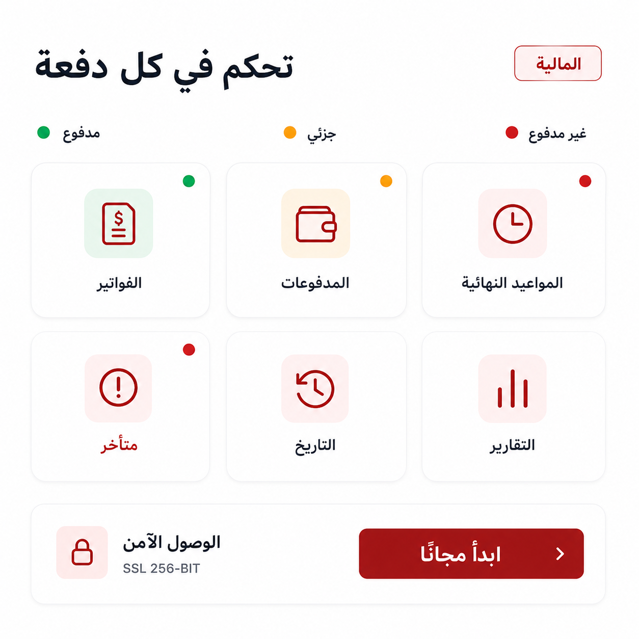 تتبع الأداءات الخاصة بالخدمات والمبيعات