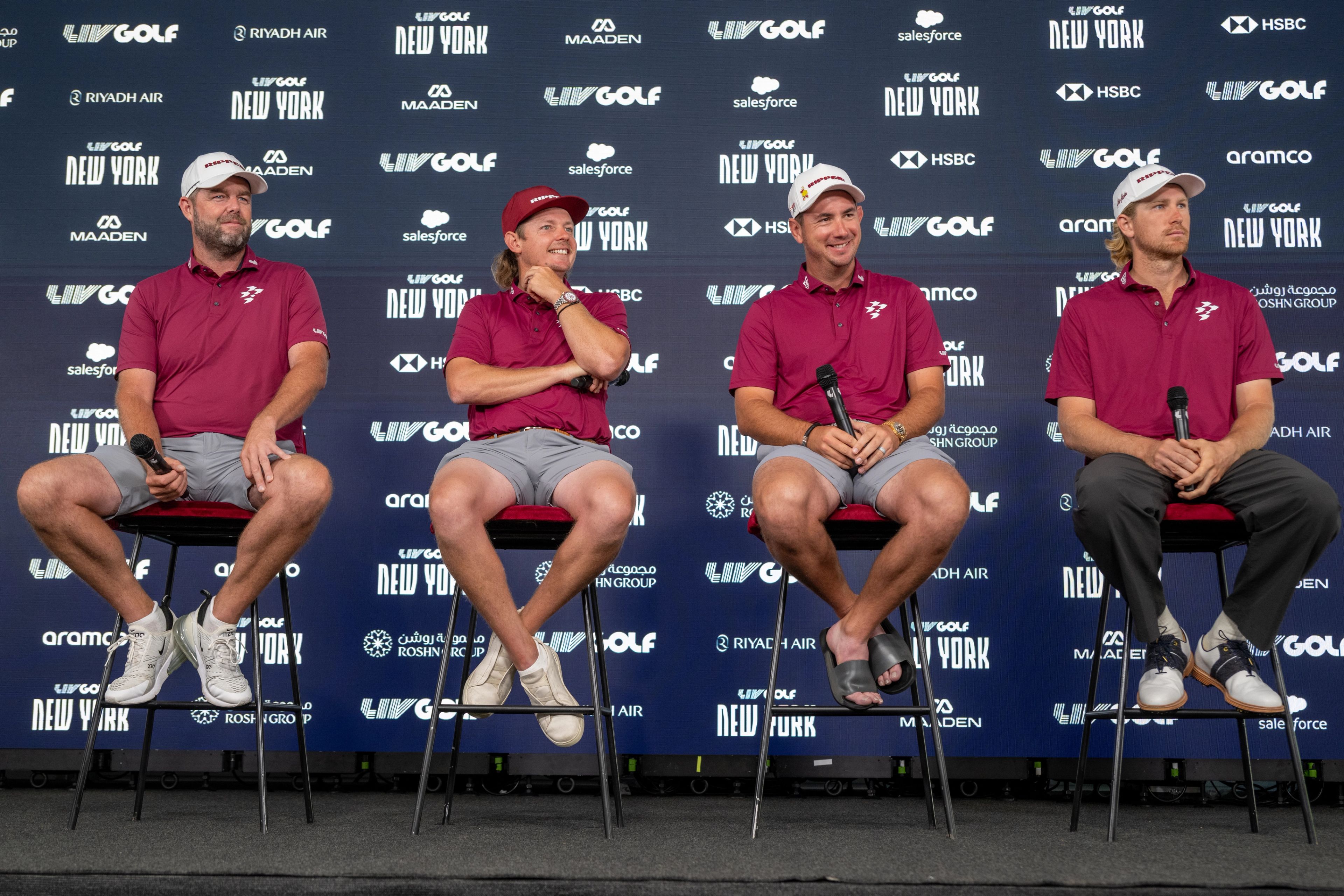 Ripper GC players answer questions from the media on Tuesday in New York.