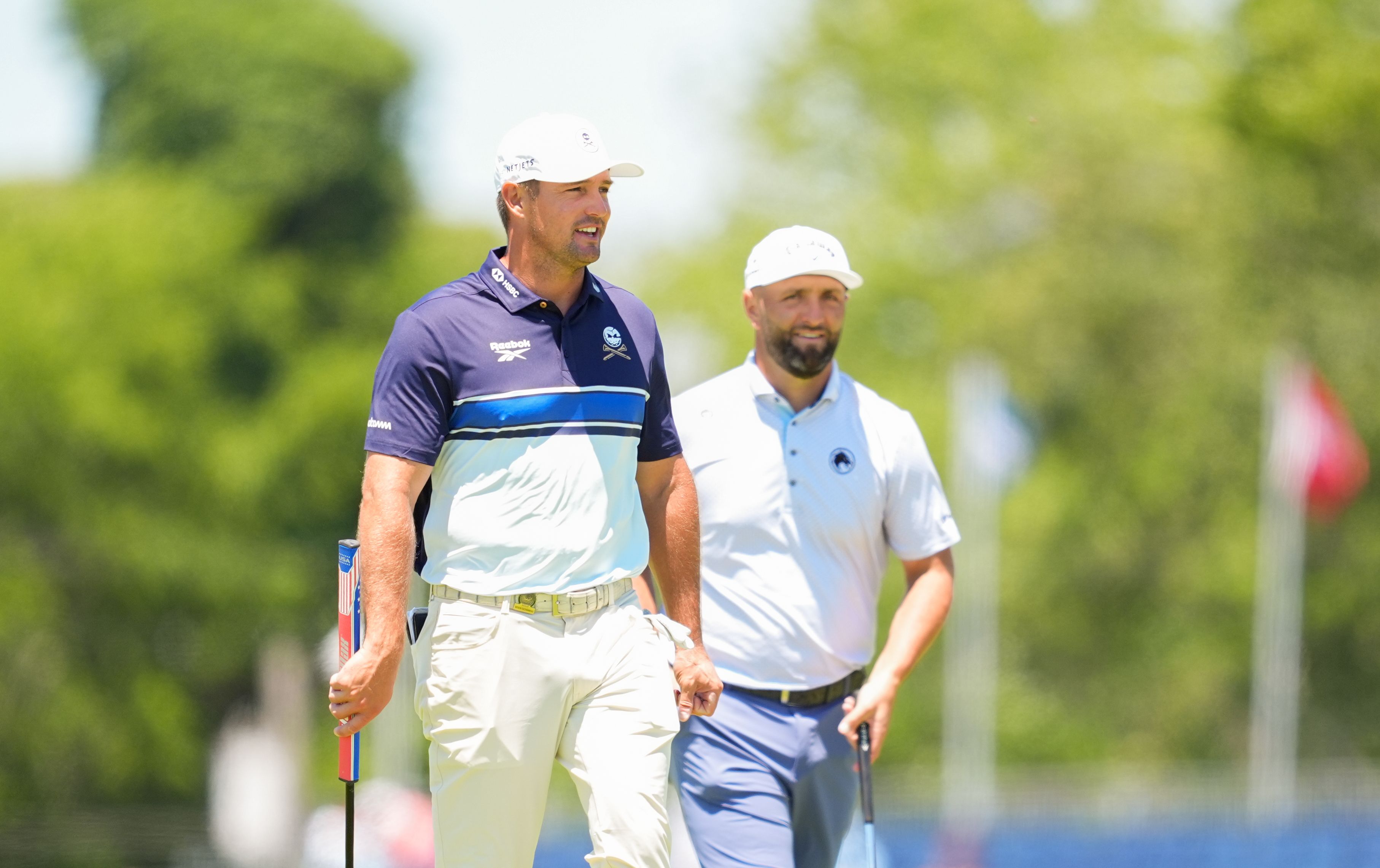 Jon Rahm and Bryson DeChambeau are seen during a practice round at the 2026 U.S. Open.