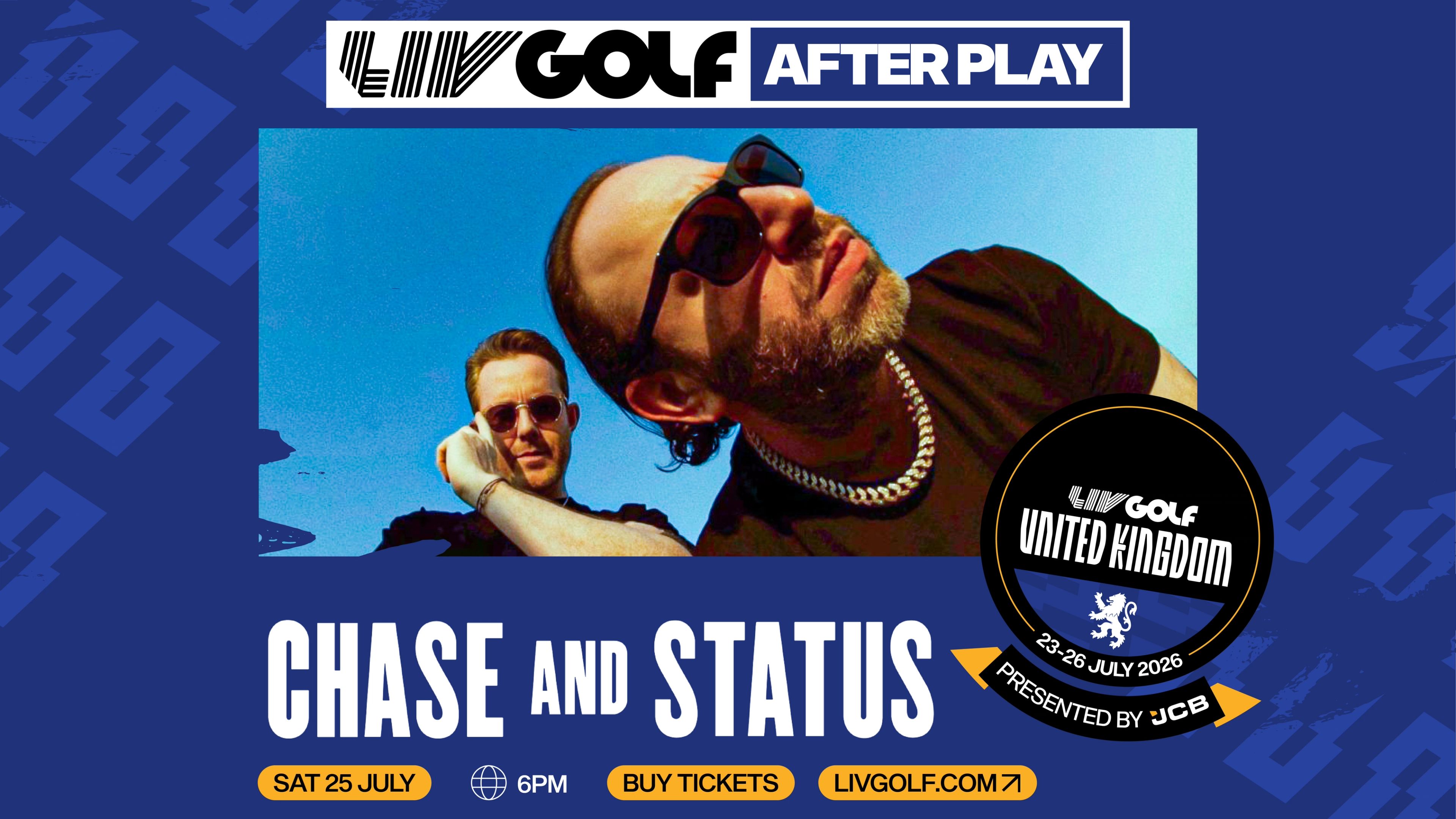 Chase & Status is set to perform at LIV Golf UK Presented by JCB.