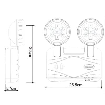 Vista 2 de LUZ DE EMERGENCIA OPALUX 8HRS 9101 LED