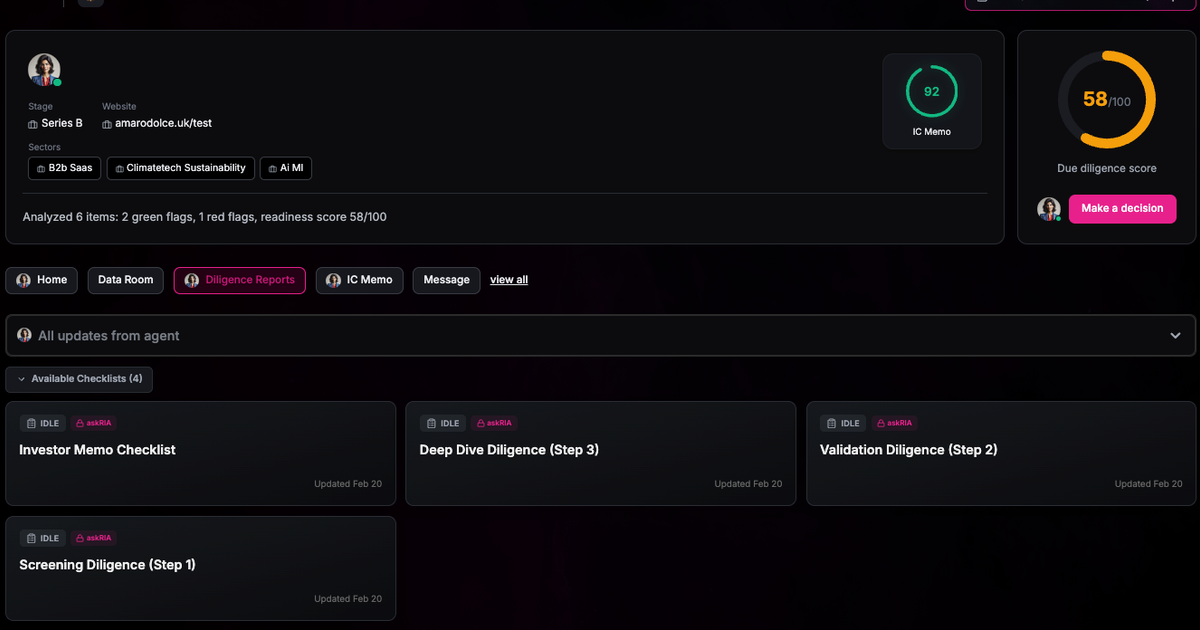 Due Diligence Dashboard