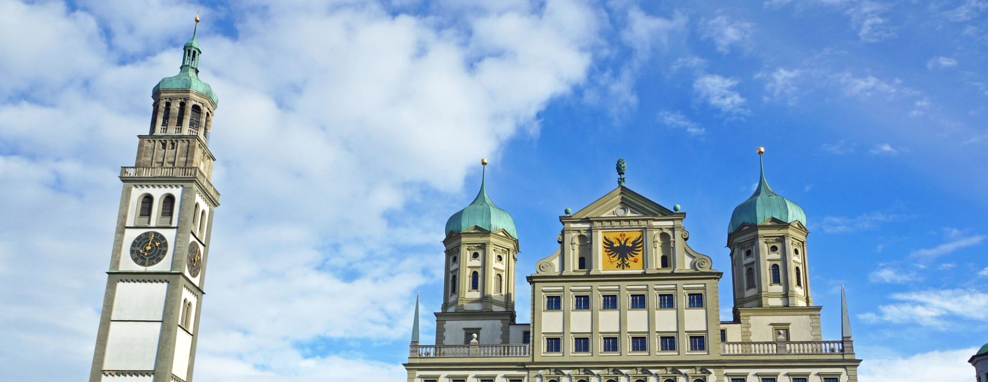 Der Perlachturm mit St. Peter am Perlach und dem Augsburger Rathaus