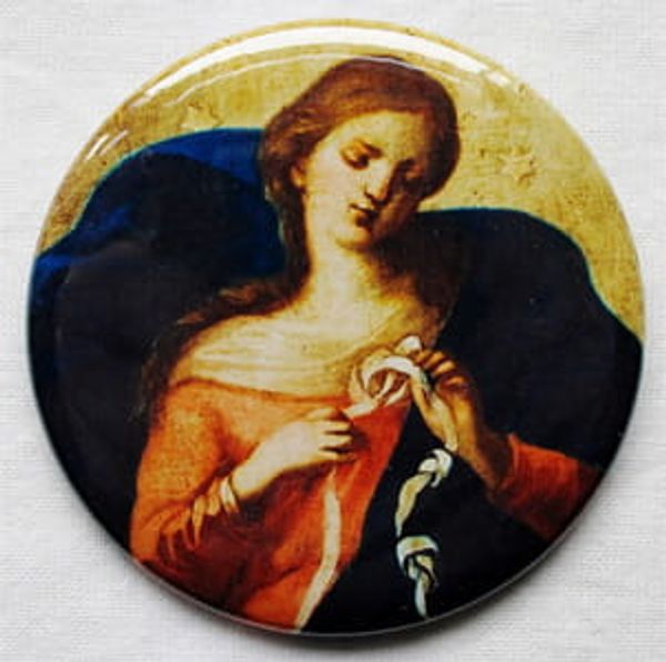 Button Knotenmadonna, mit Nadel