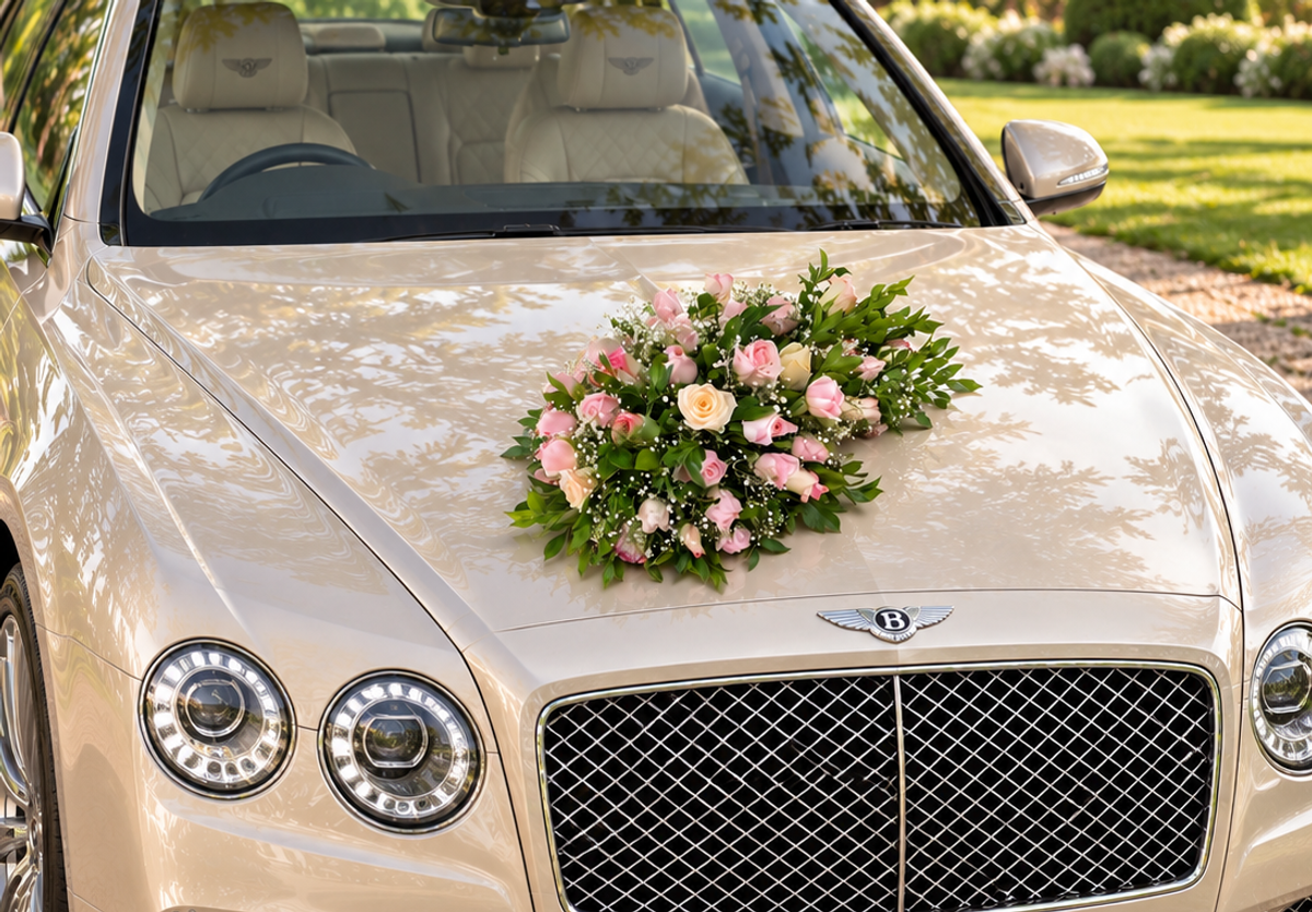 Car Decor Pink Rose