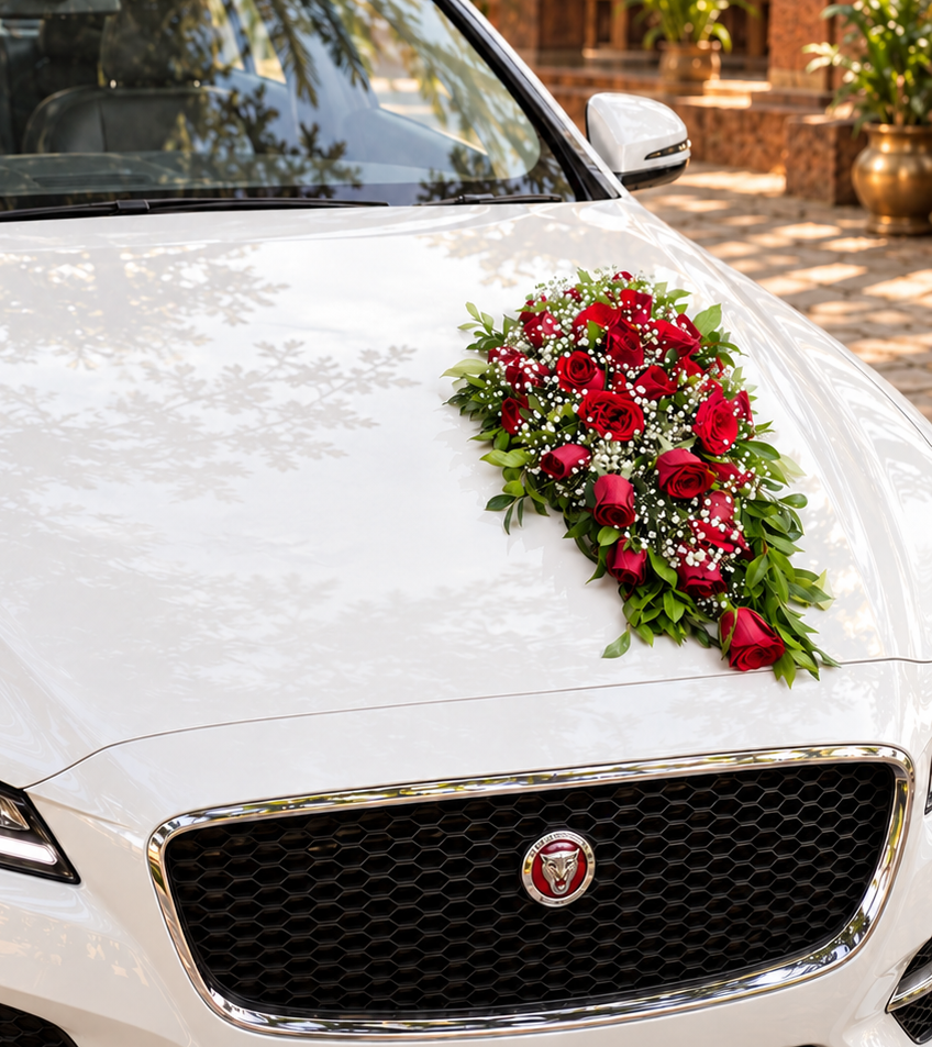 Car Decor Red Rose