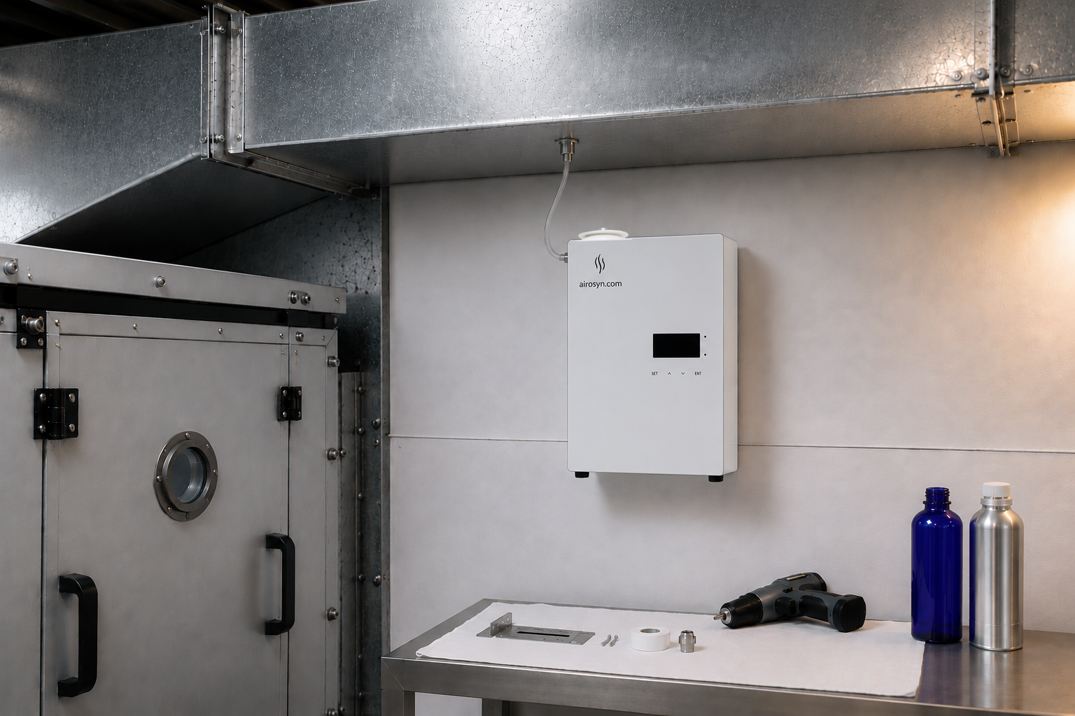 Airosyn hardware being installed at Sportsyard