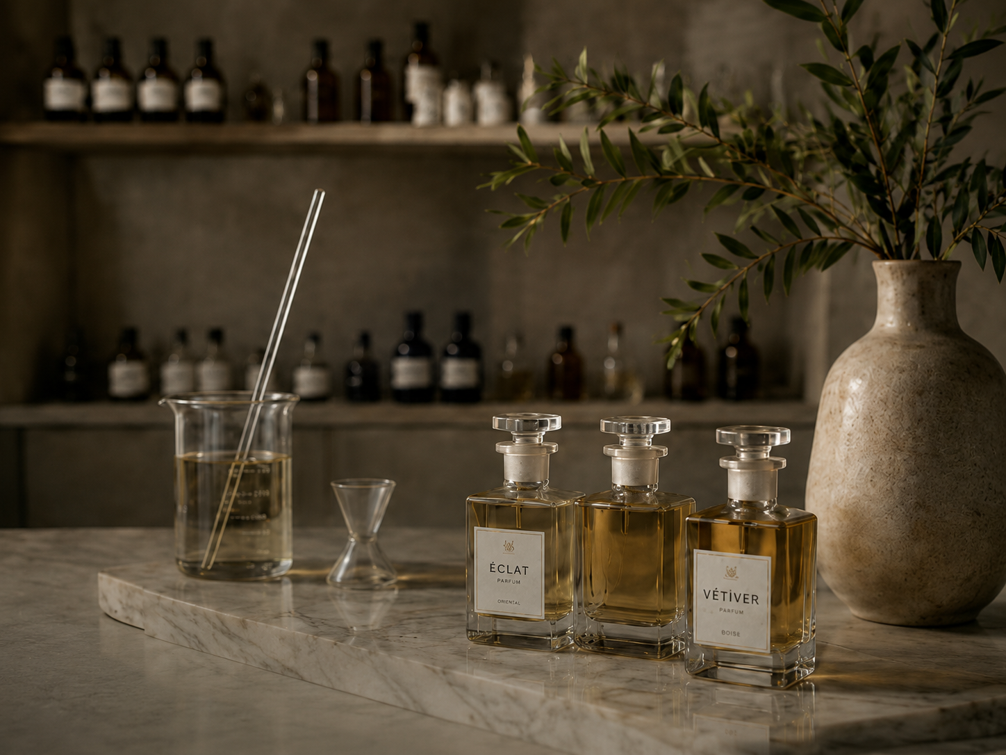 Perfumer studio atmosphere