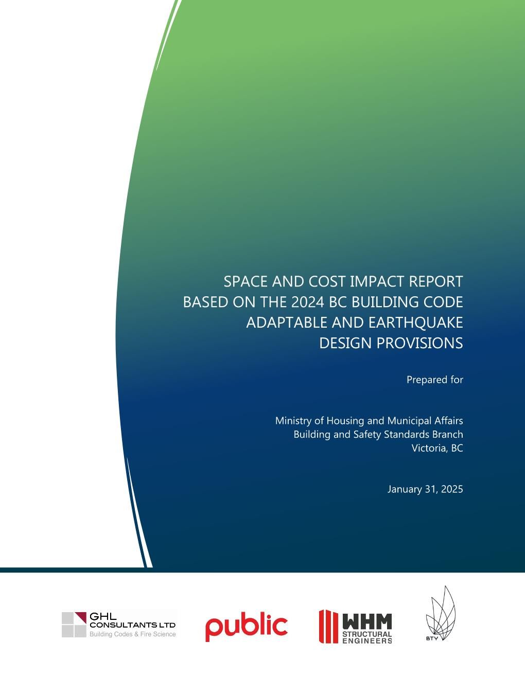 Cover of the BCBC 2024 Adaptable and Seismic Space and Cost Impact Report