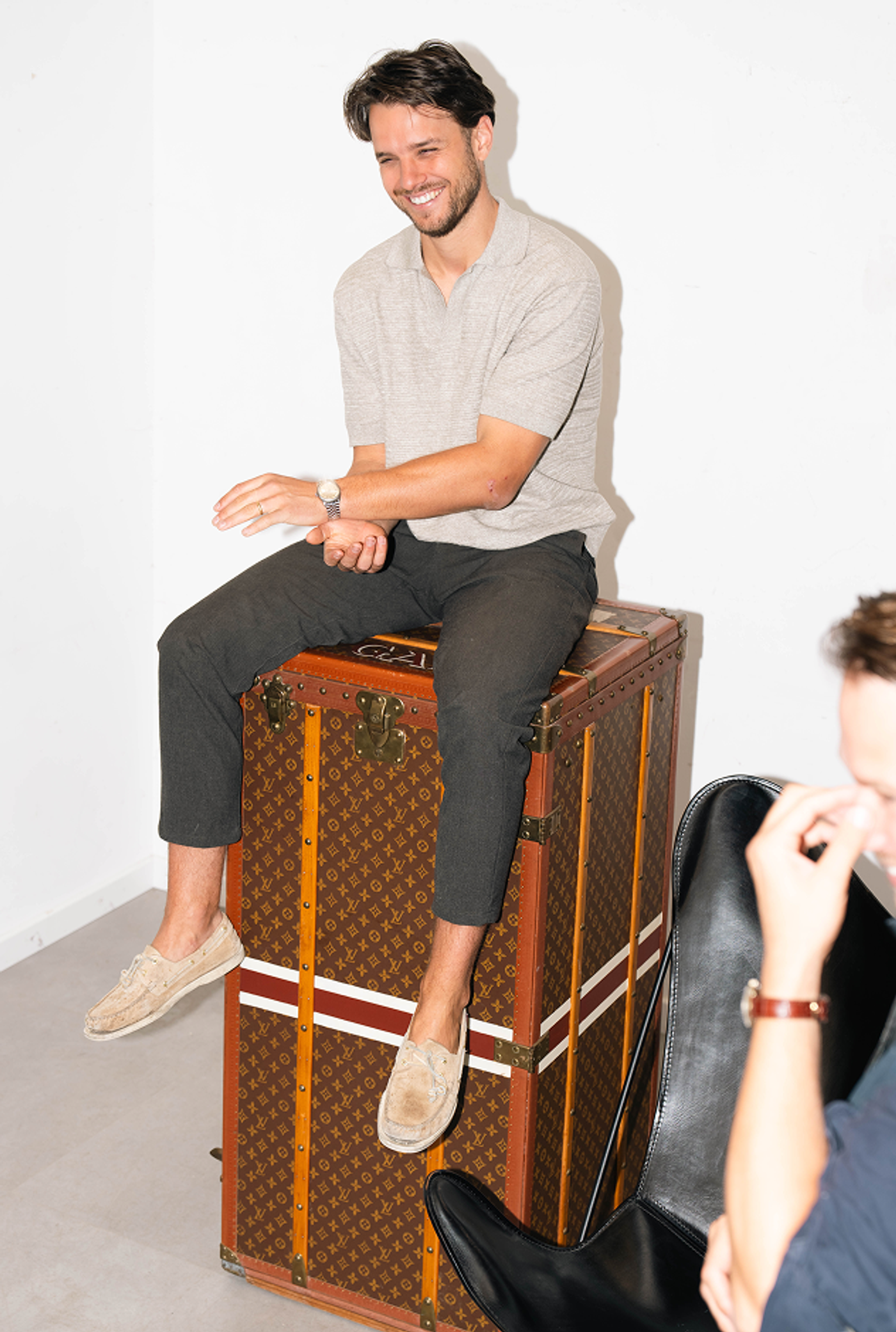 Sitting on a box