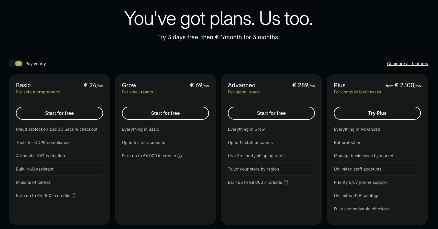 Shopify plans in october 2026