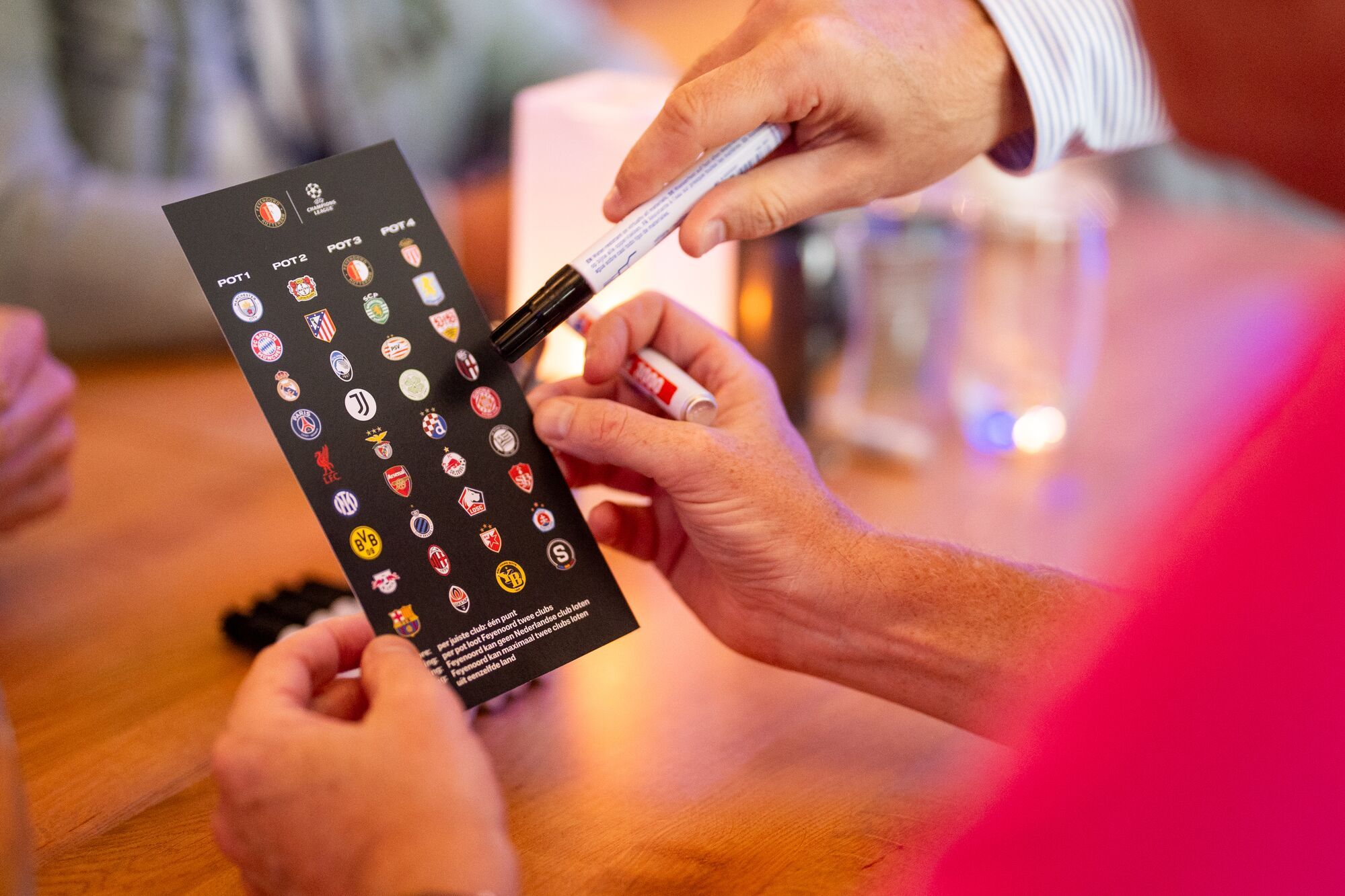 UCL draw partners en VvF