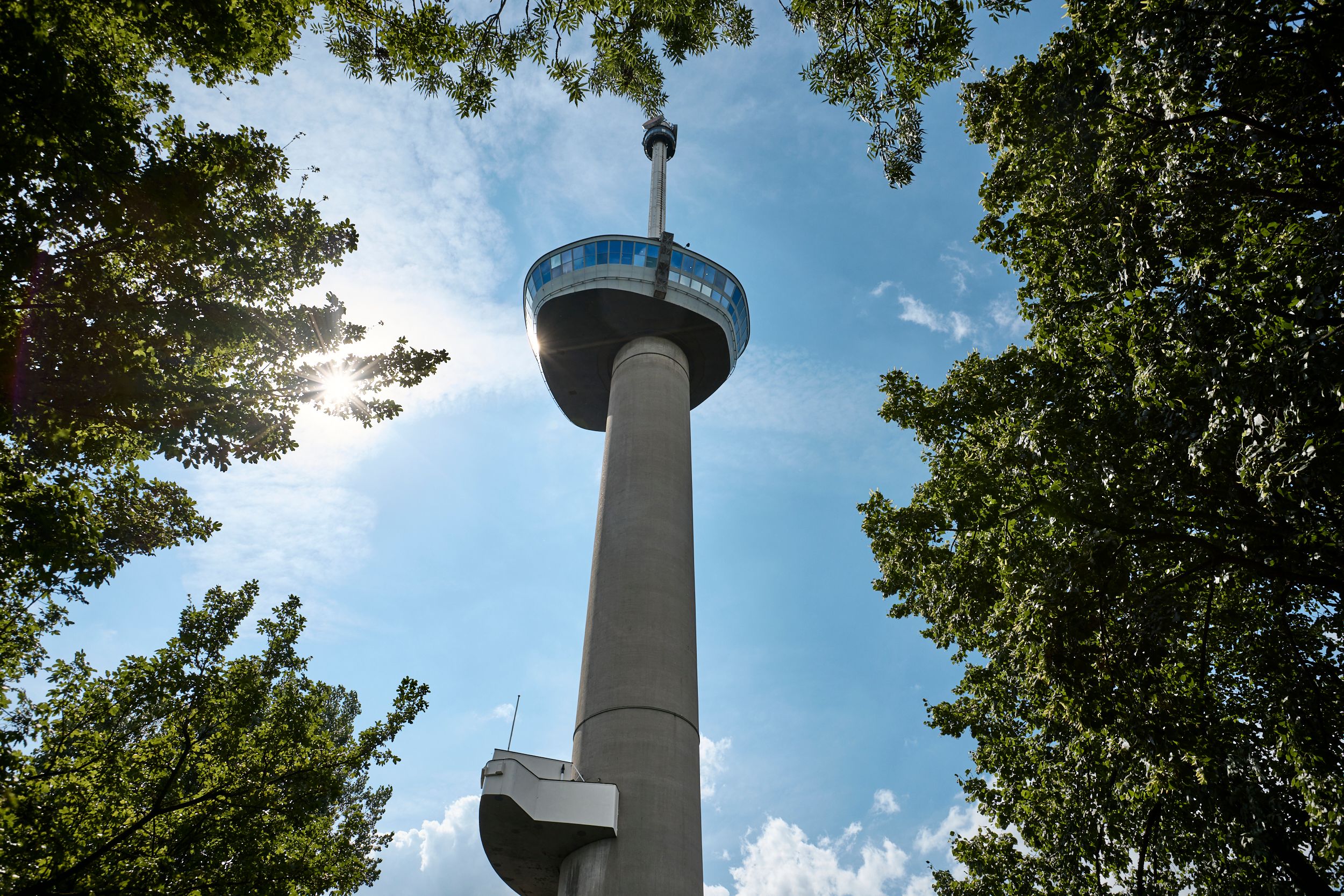Uitzicht over Rotterdam vanaf de Euromast toren