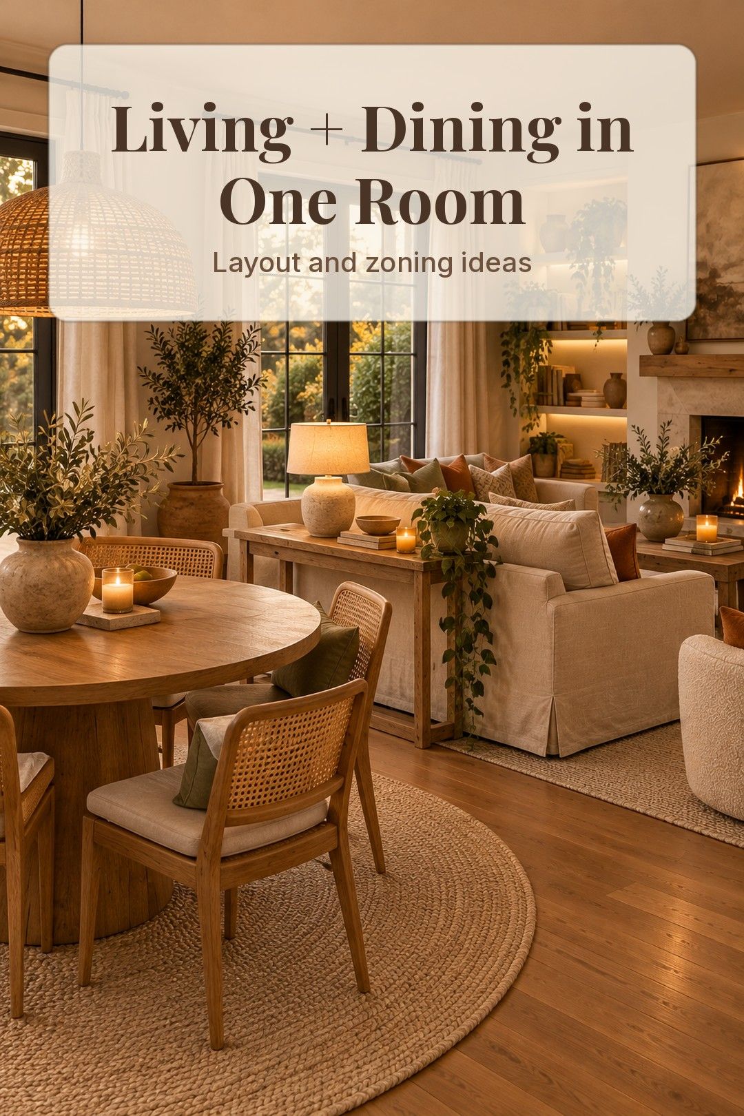 Small living dining combo with two zones