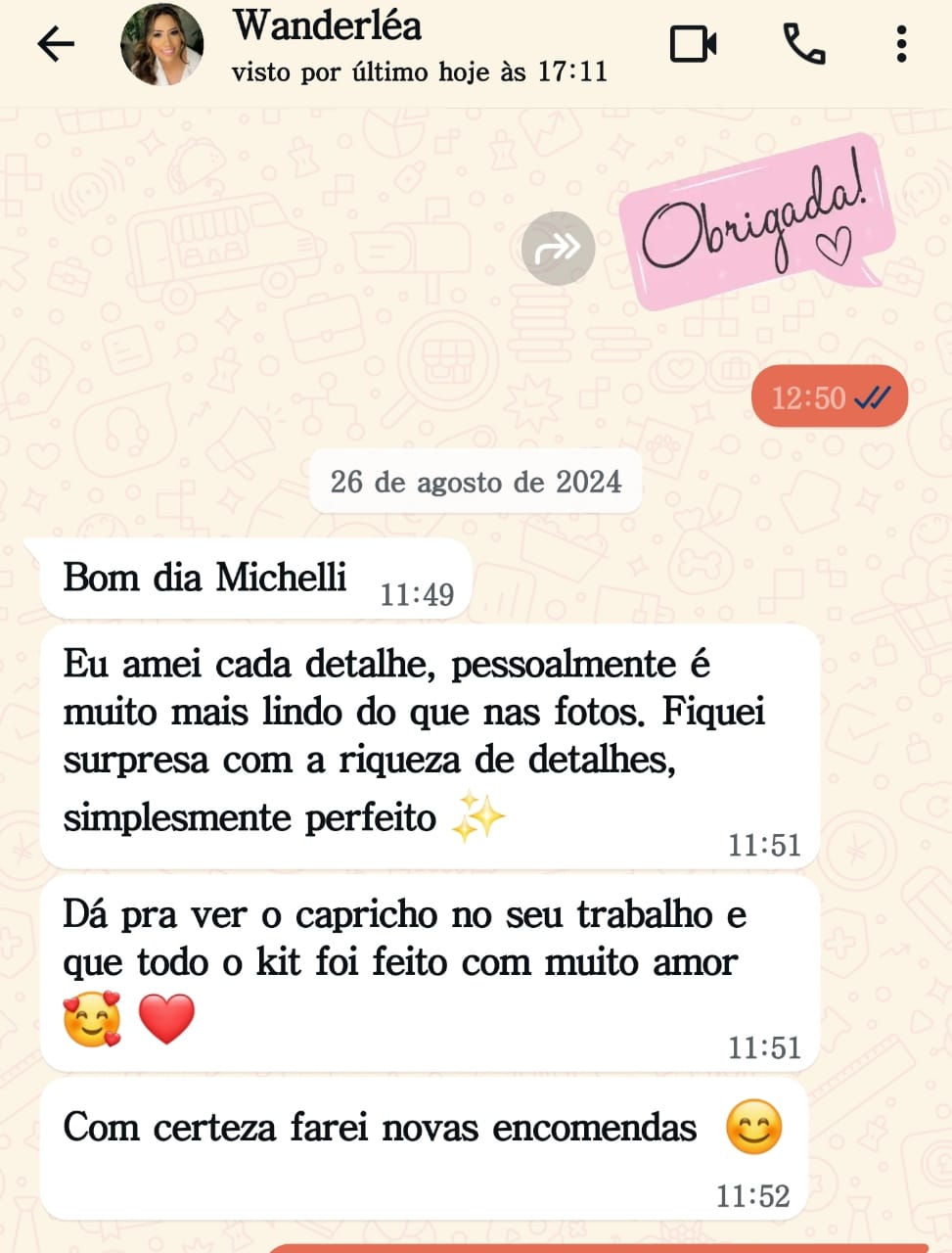 Feedback de Wanderléa 