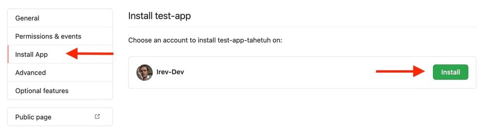 Screen shot of install app buttons