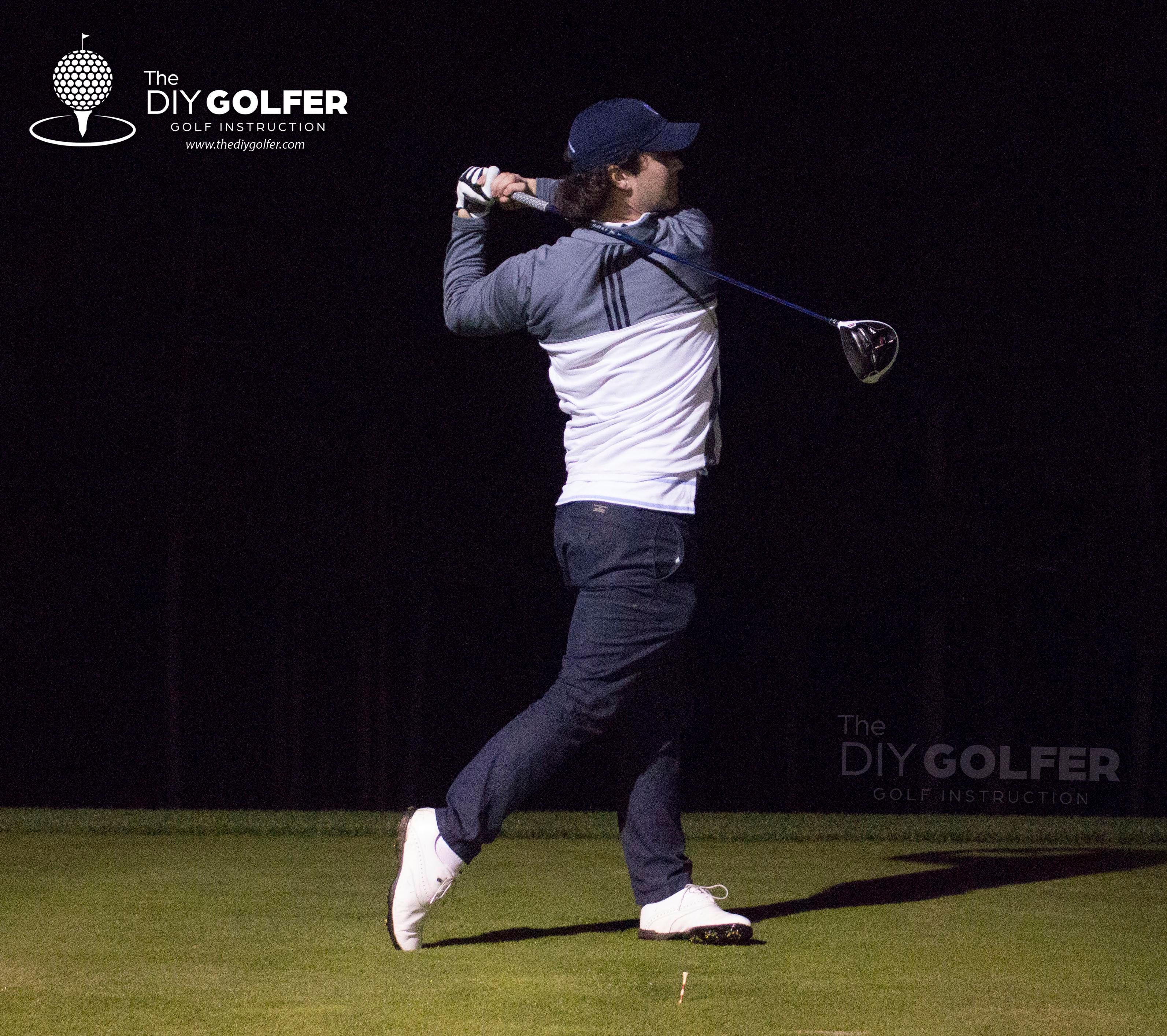 Night Golf Swing Photo: Finish Position FO
