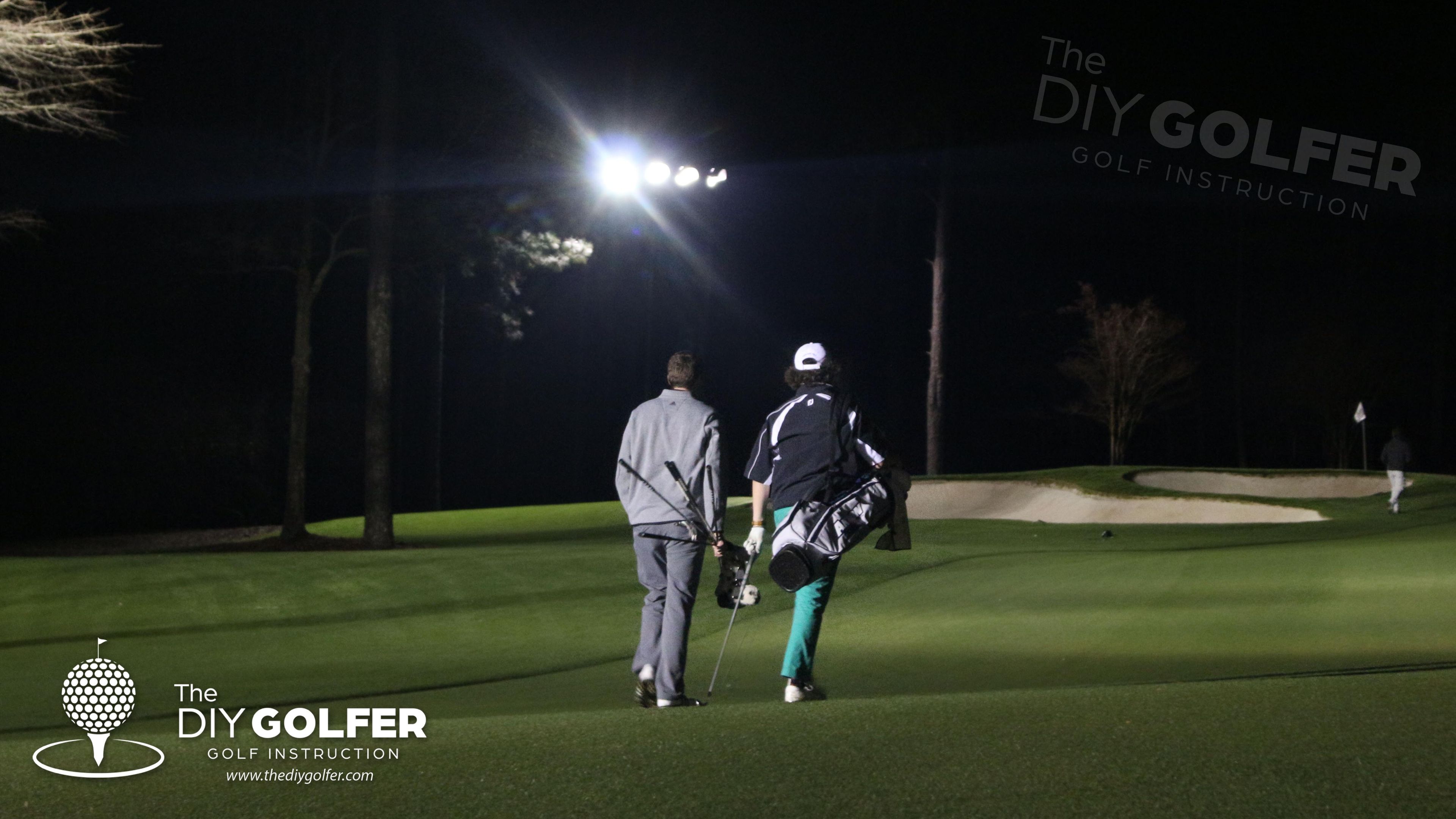 Night Golf Photo: Players Walking Down Fairway