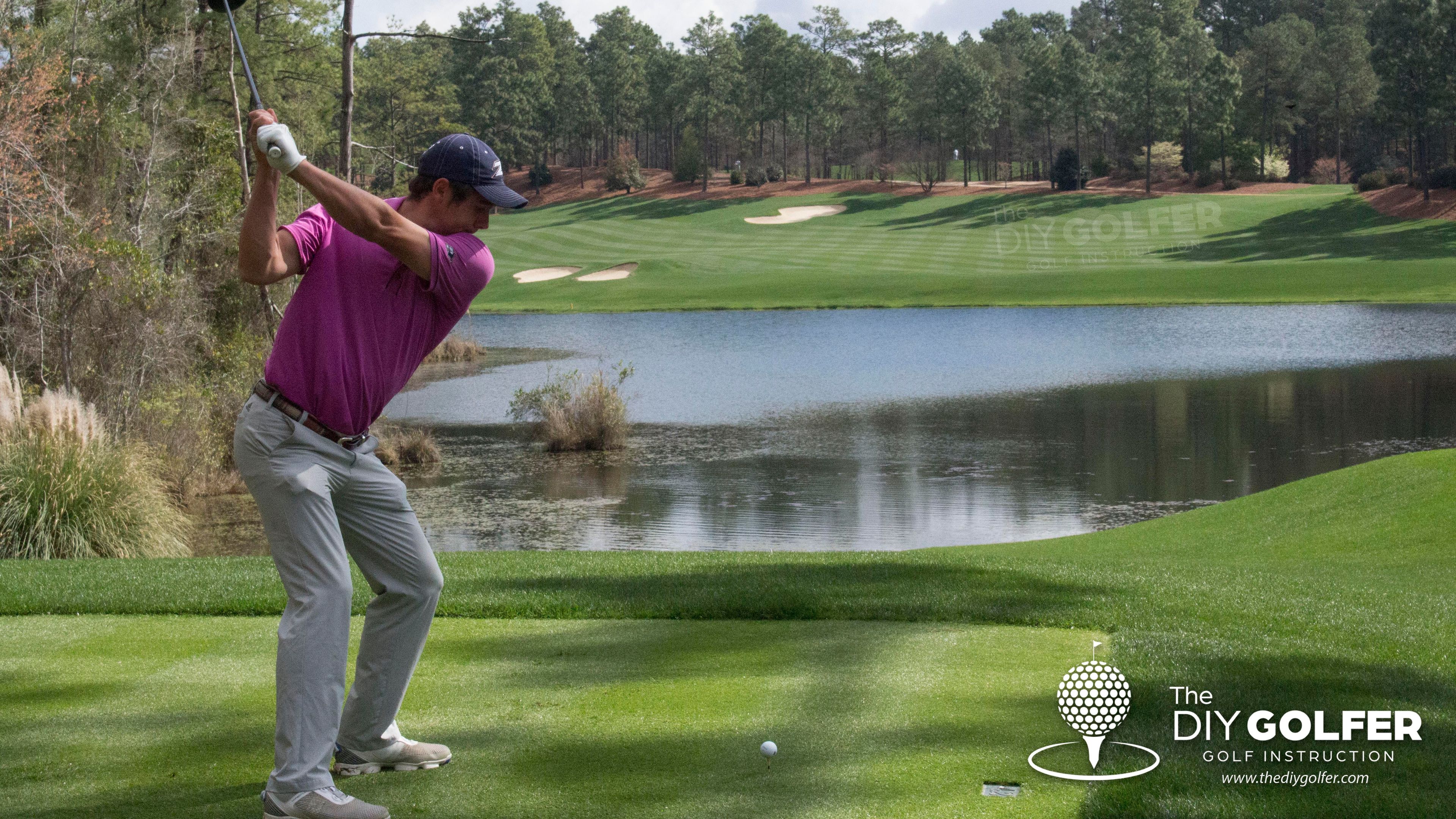 Golf Swing Photo: Hitting to Wide Fairway Over Water