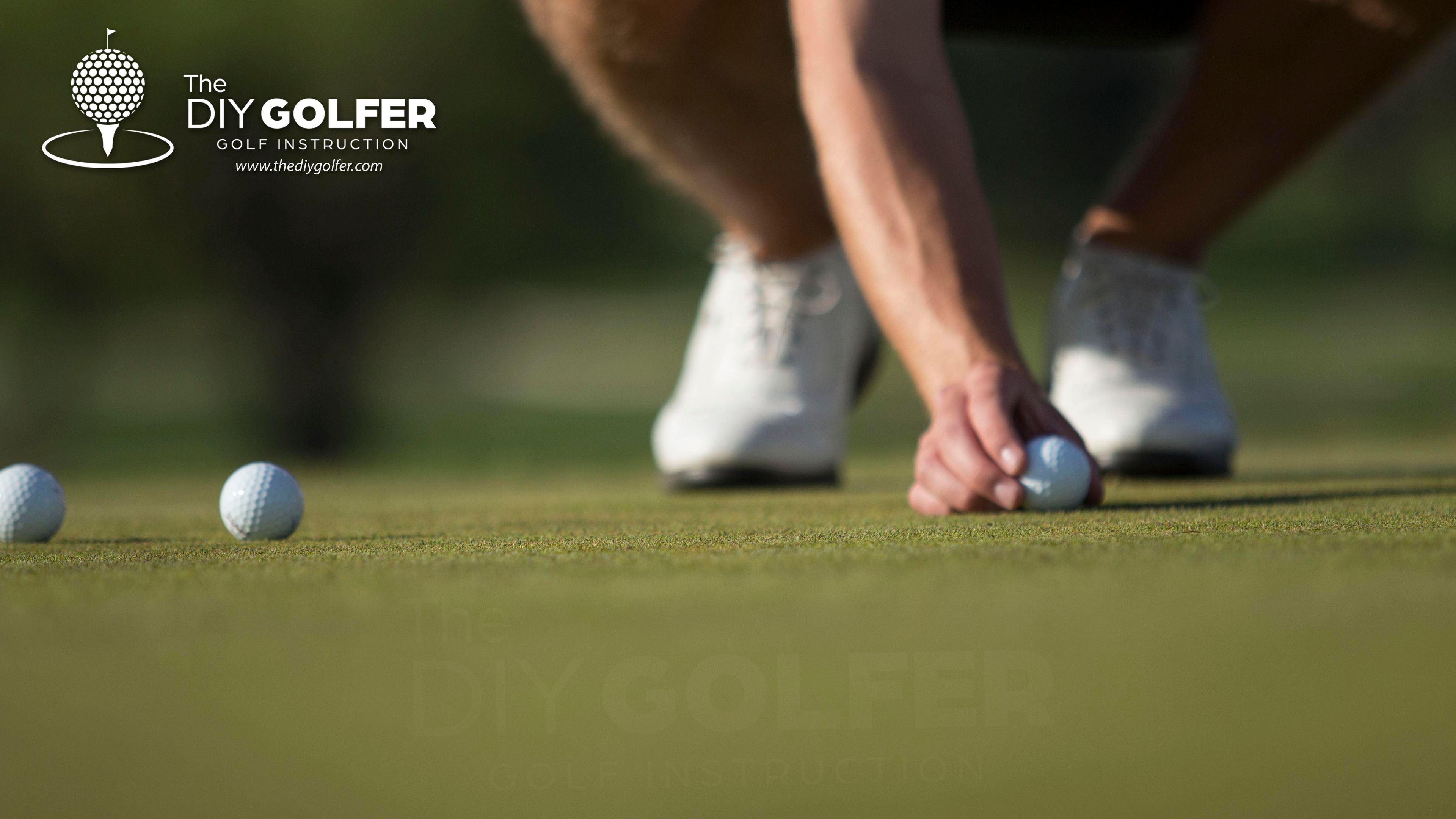 High Definition Golf Putting Photo: Lining up Golf Ball