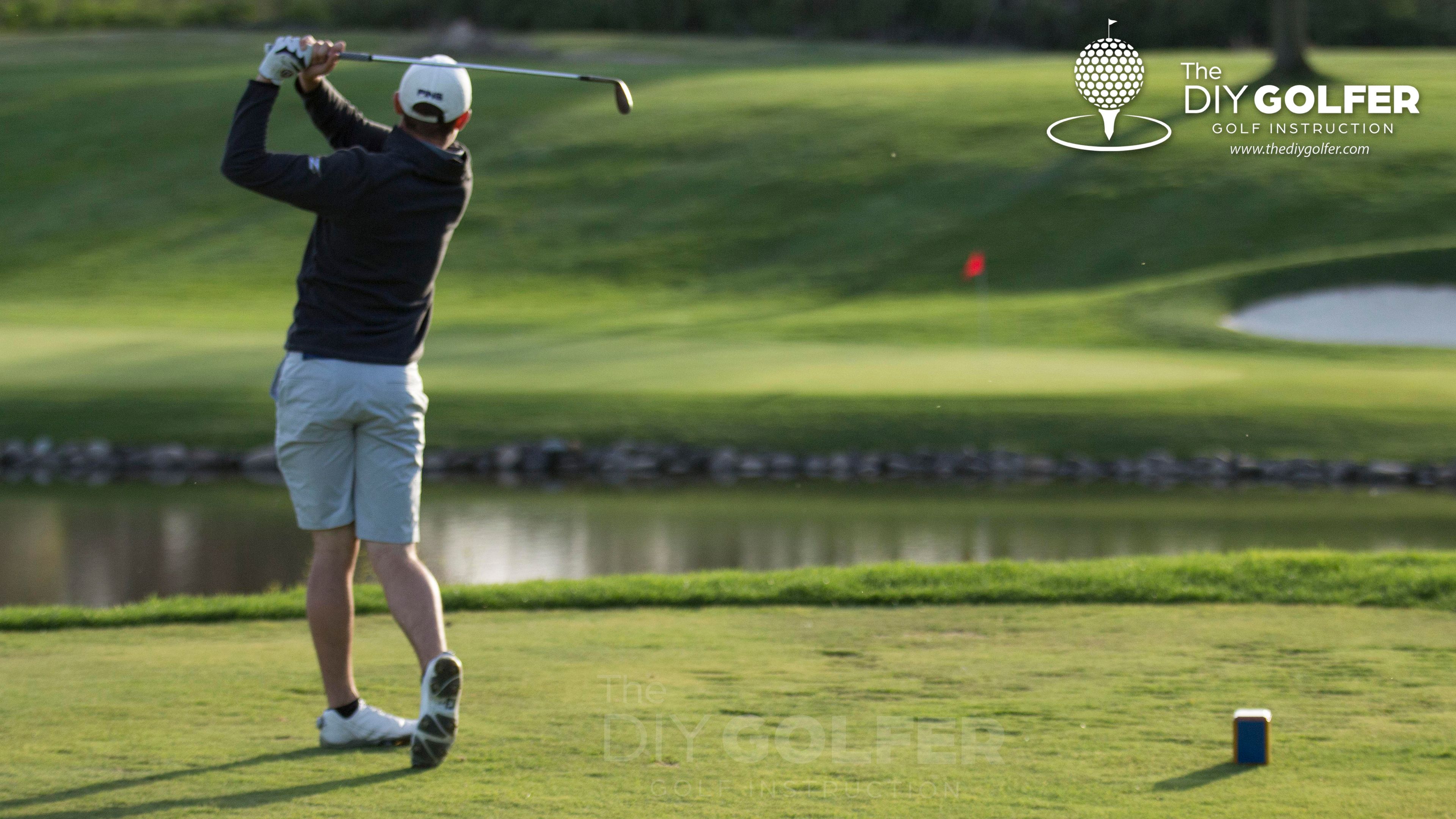 Golf Swing Photo: Finish Position on Par 3 Over Water