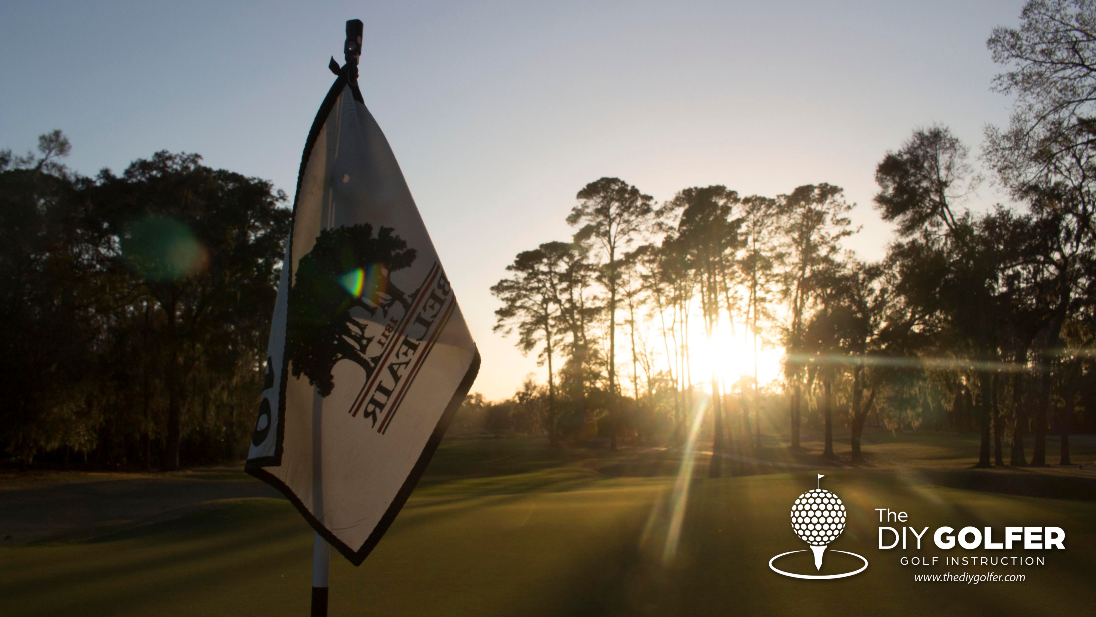 Golf Course Photo: Flag at Sunset 2
