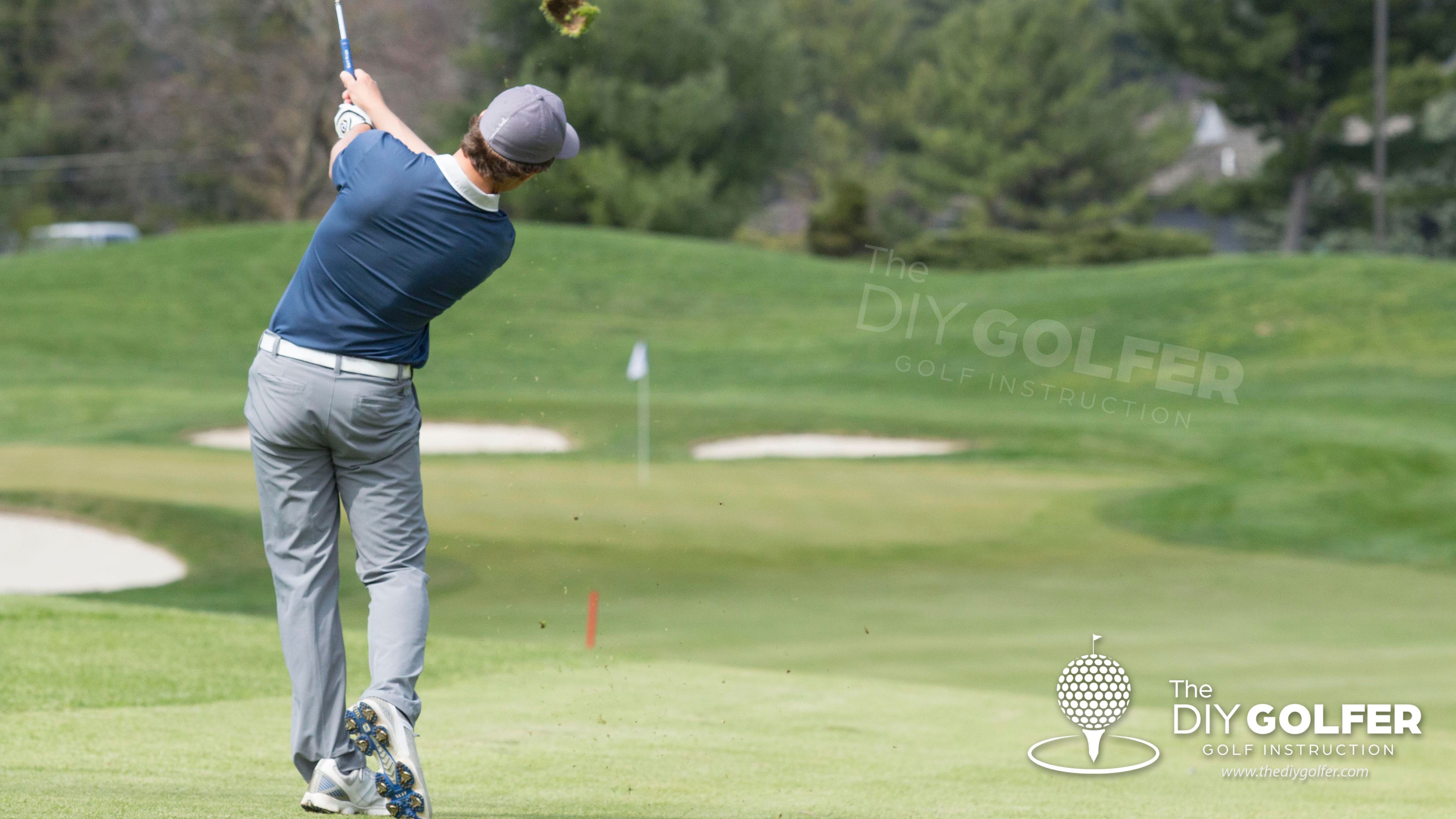 High Definition Golf Swing Photo: Follow Through with Divot