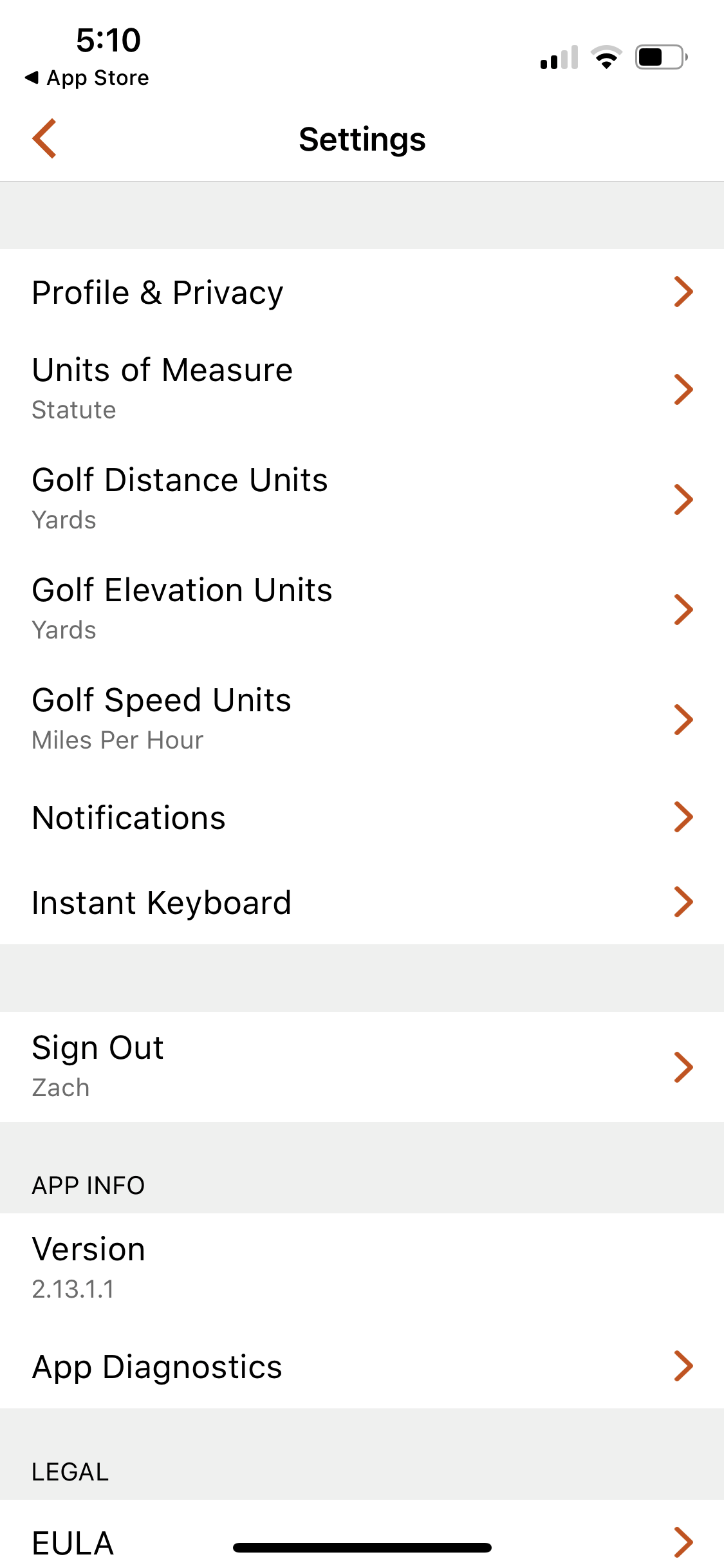 Garmin Golf App Settings