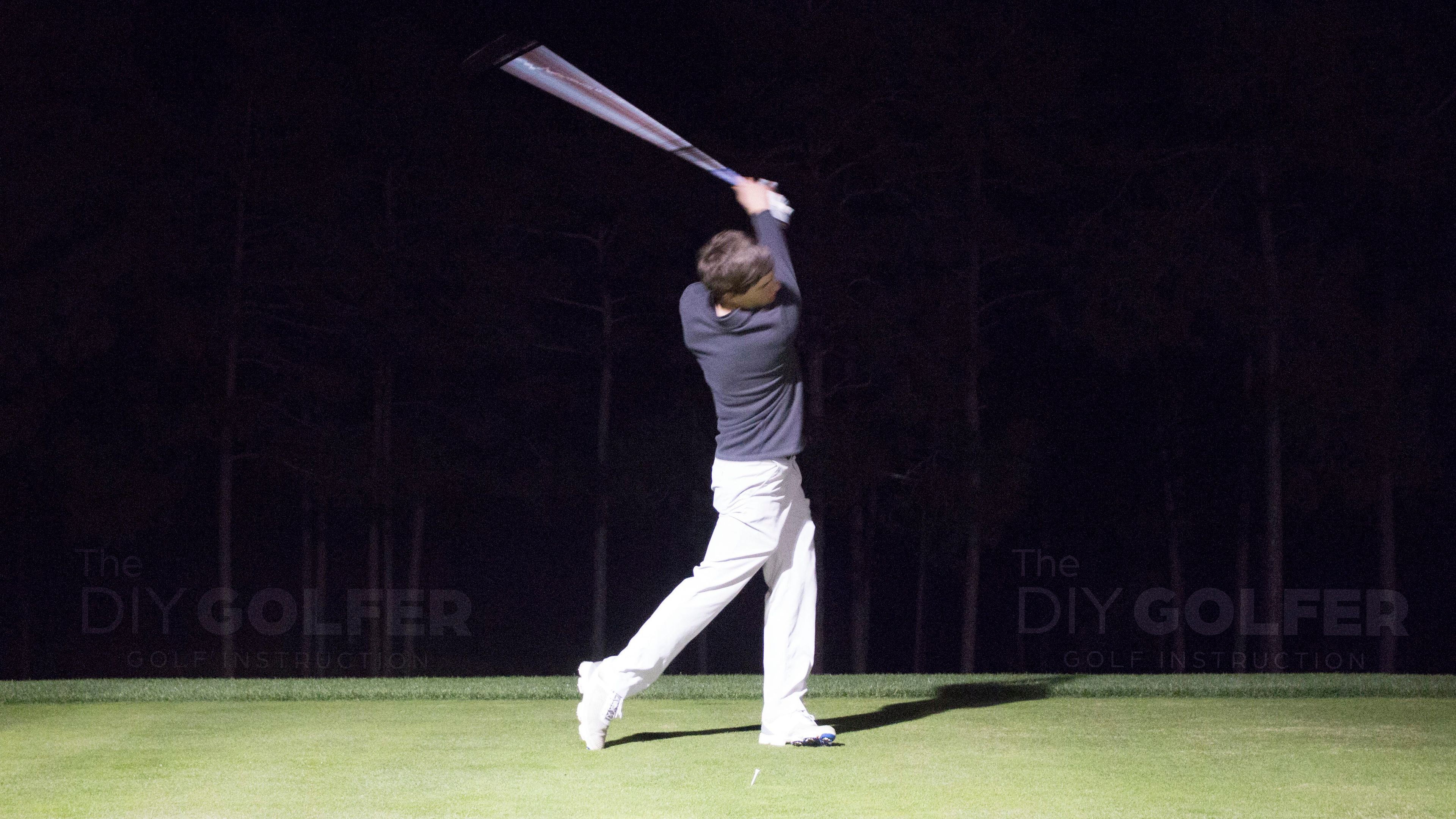 Night Golf Swing Photo: Follow Through