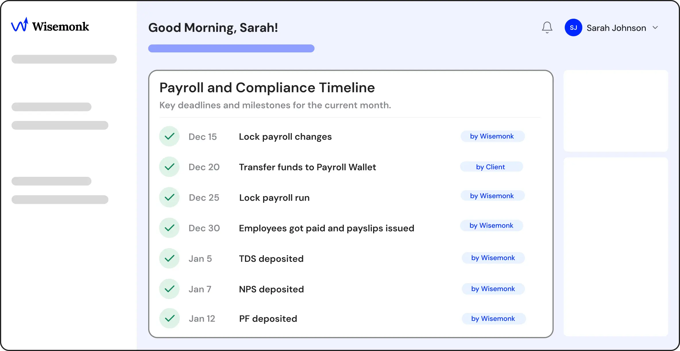 Employer of record dashboard