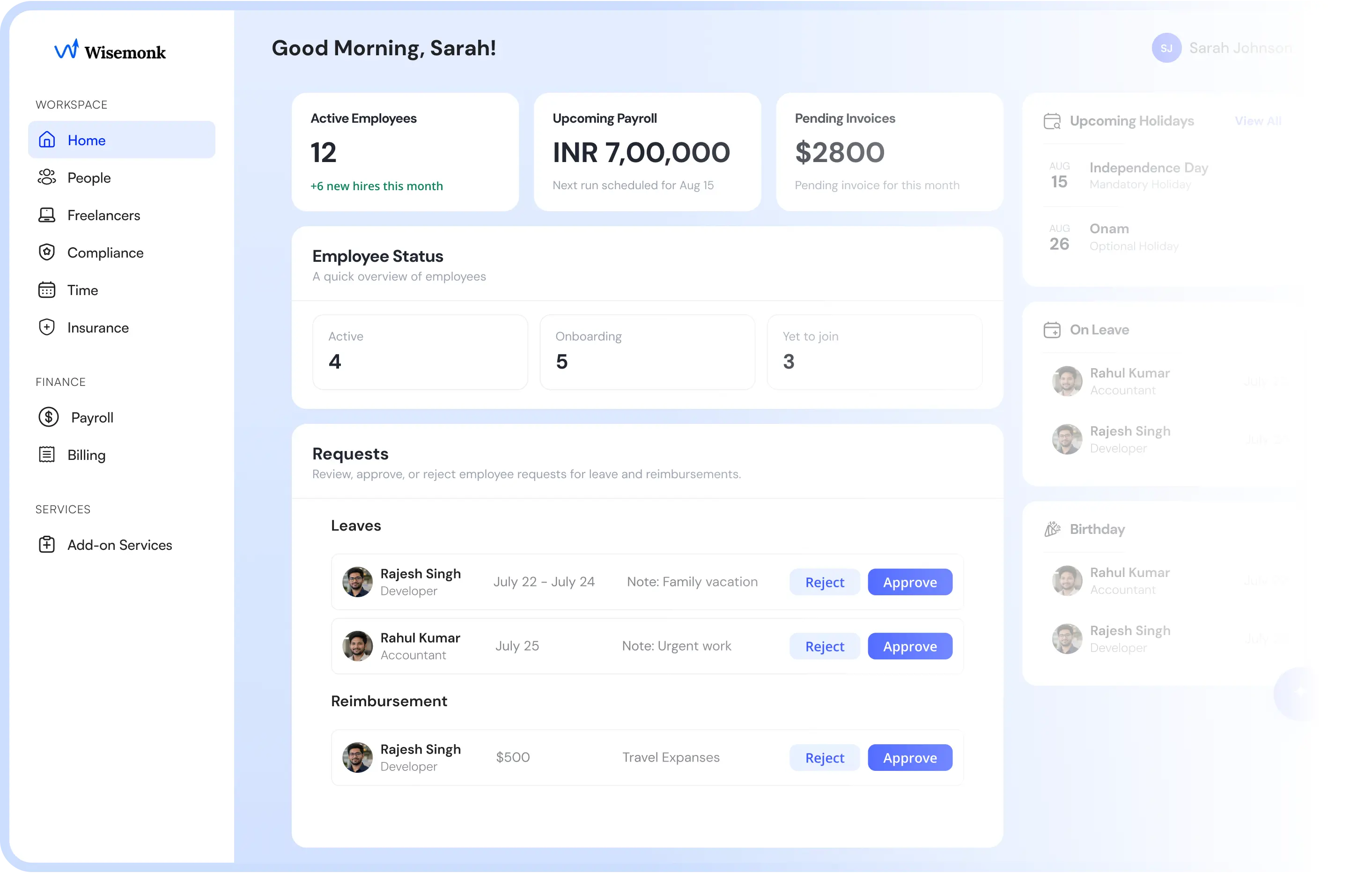 Wisemonk EOR platform dashboard