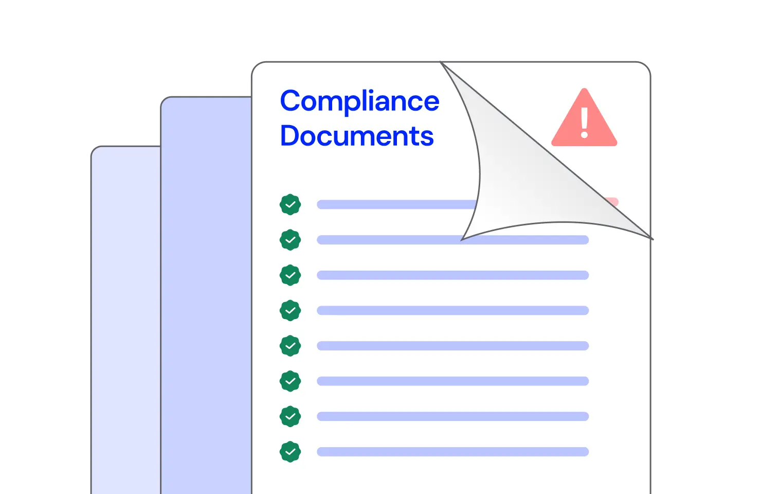 Una lista de verificación de documentos de compliance