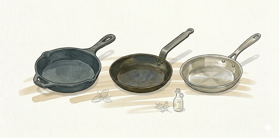 Best BIFL Frying Pan: Cast Iron, Carbon Steel or Stainless Steel?