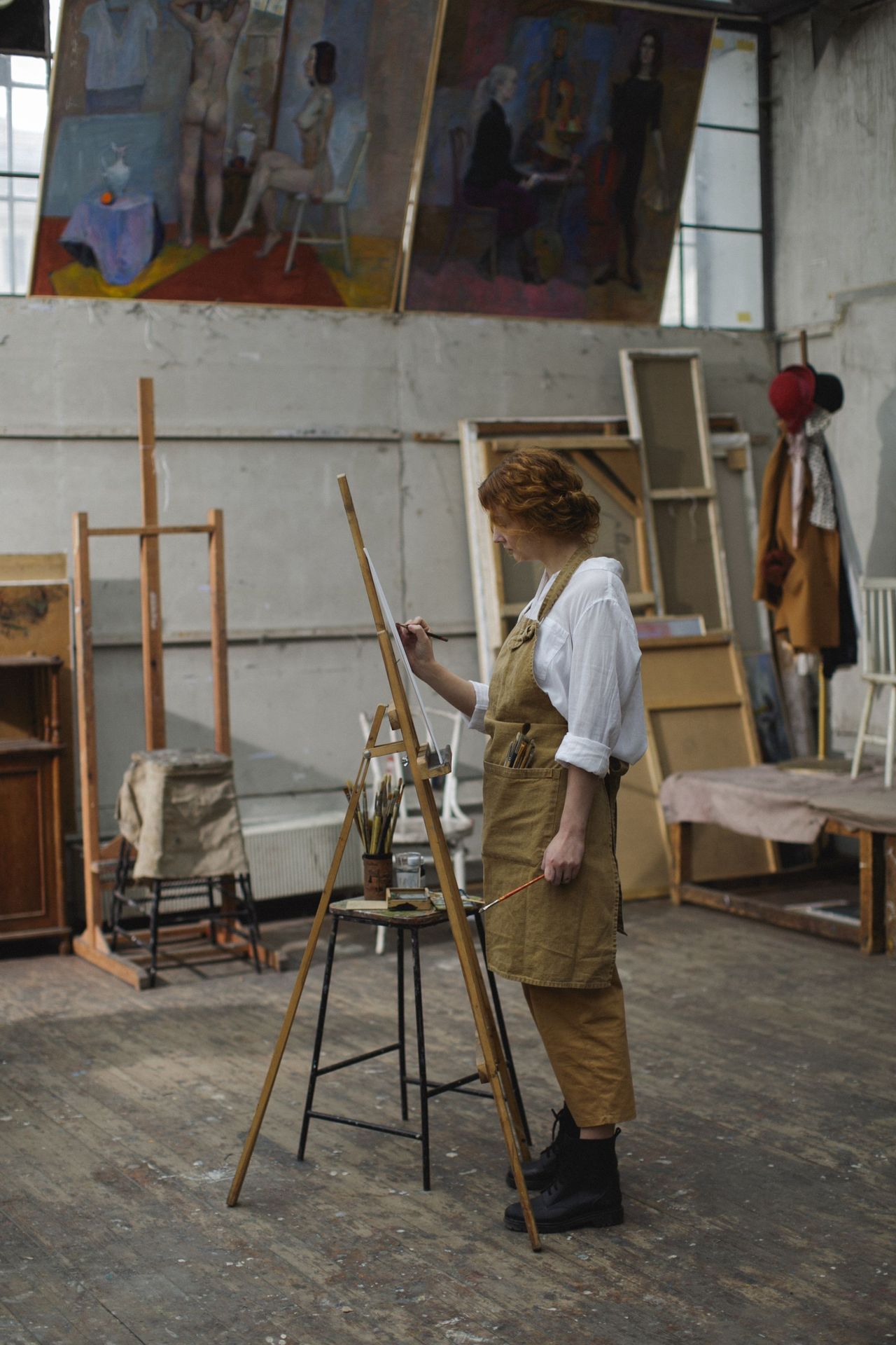 Inside the mural studio