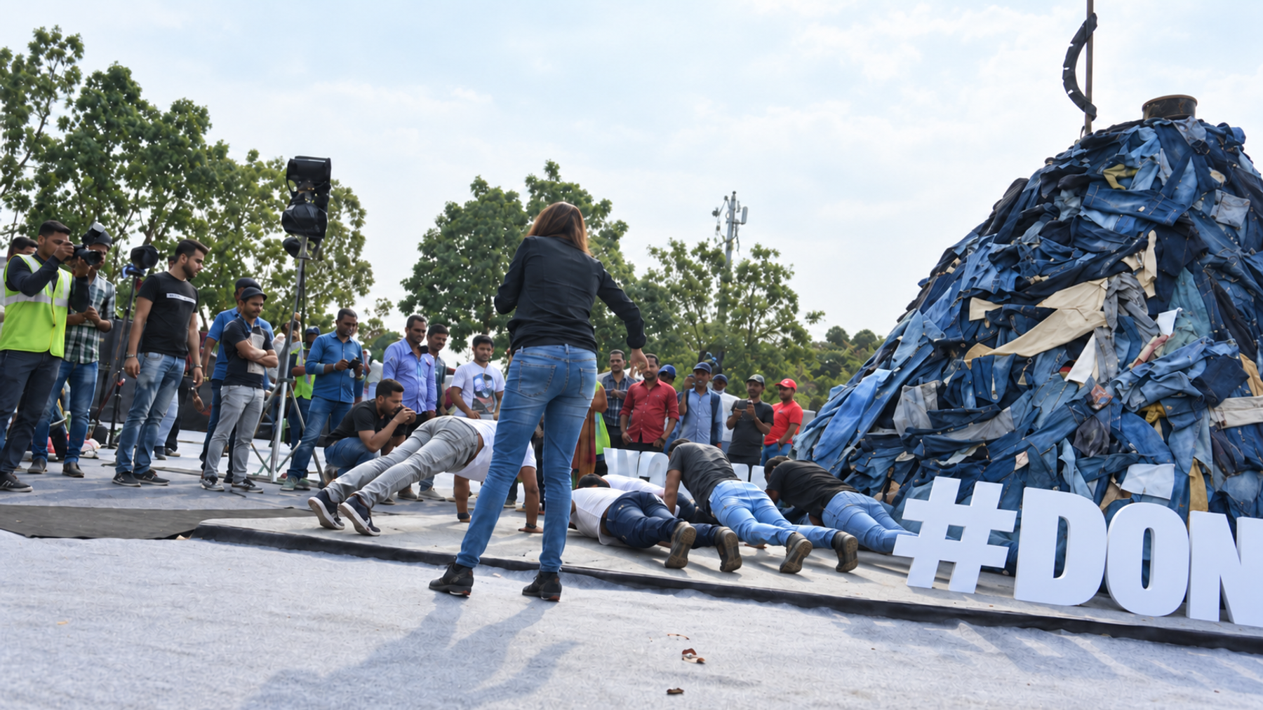 A Summit Built Of Jeans — production still