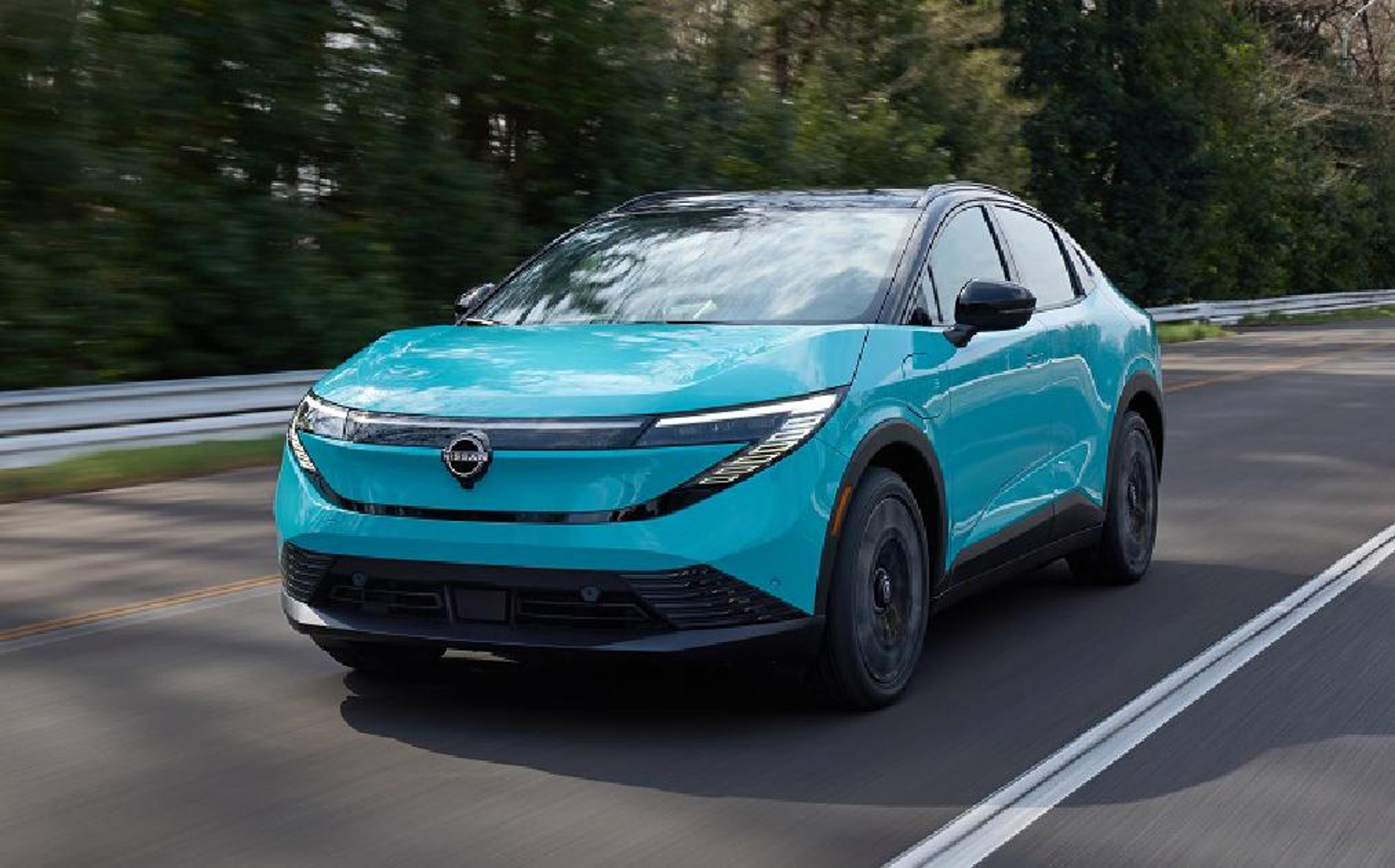 All-new third-generation Nissan Leaf electric crossover on the road