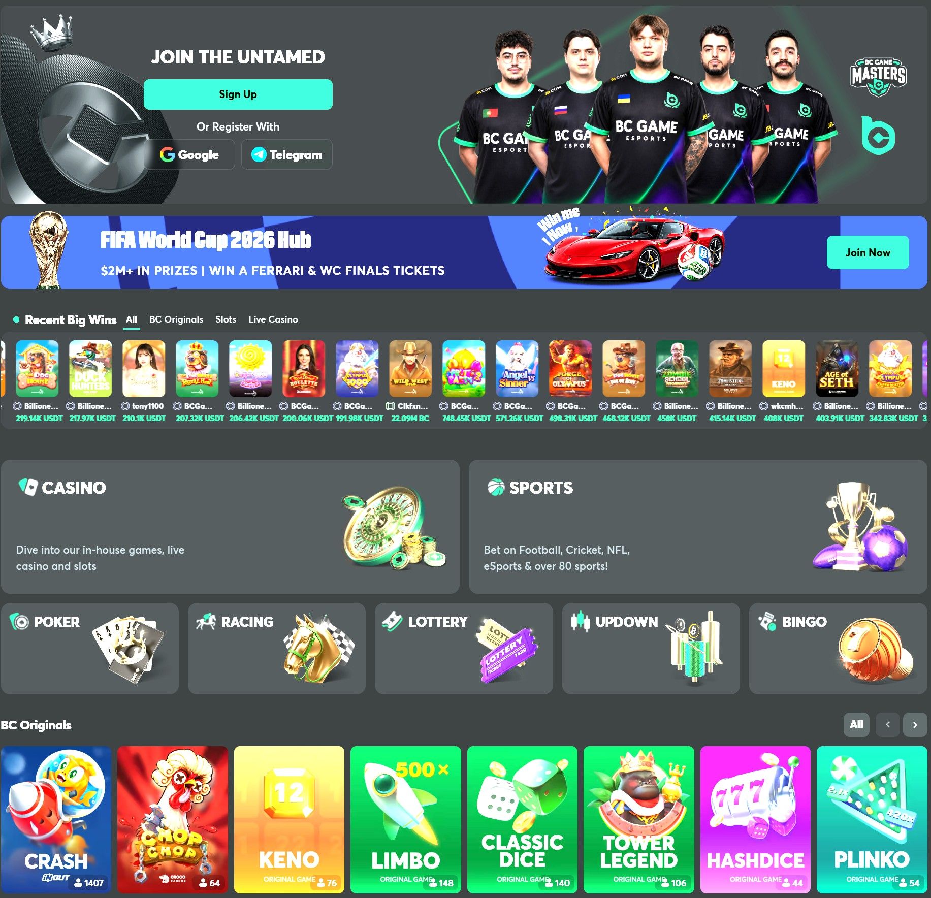 BC.Game lobby