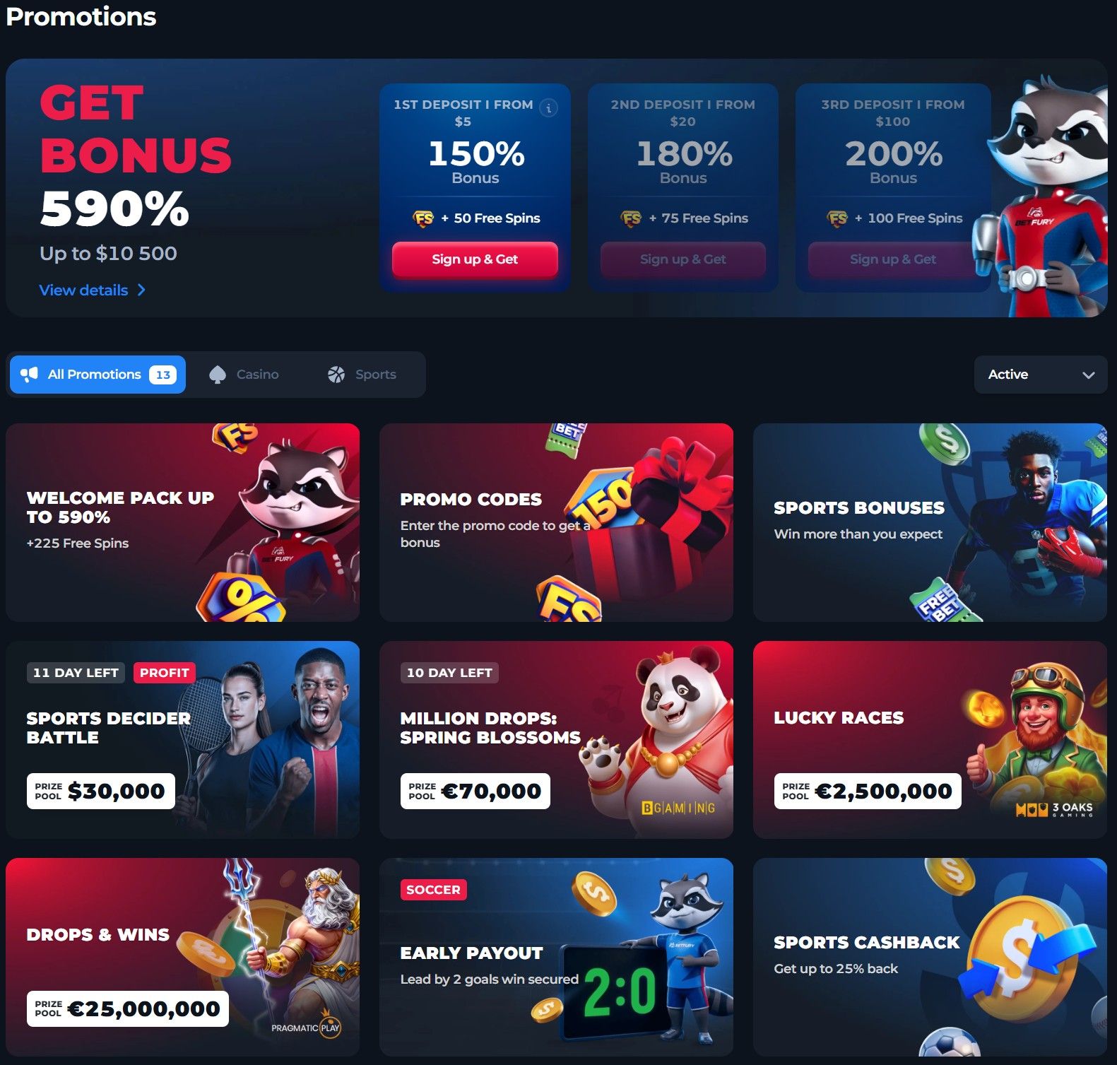 Betfury promotions