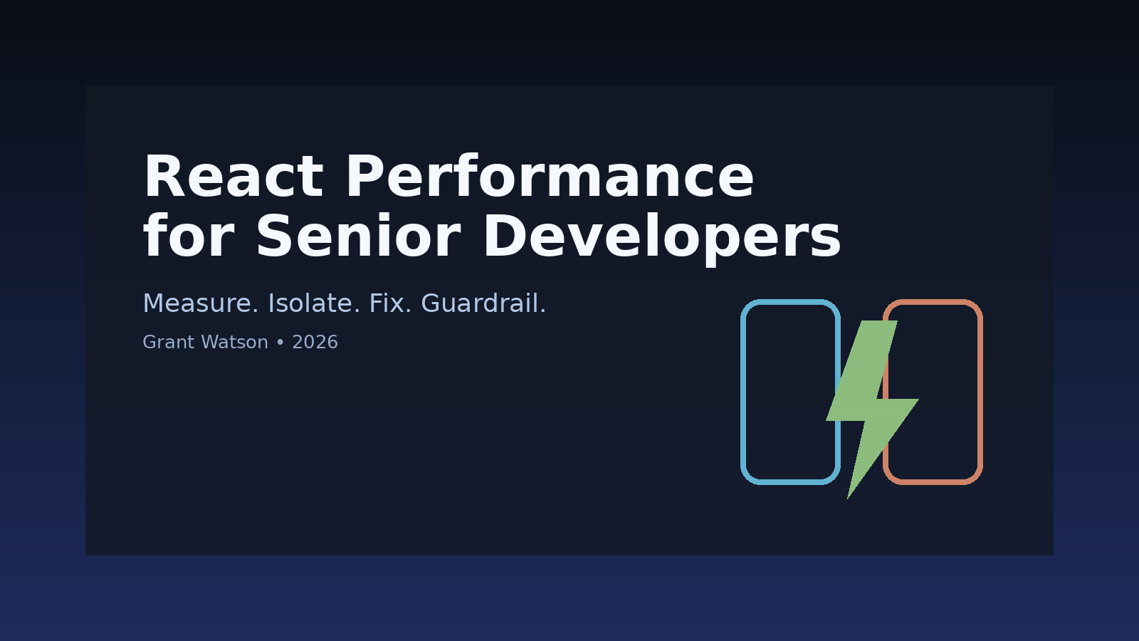 React Performance for Senior Developers (Practical, No Cargo Culting)