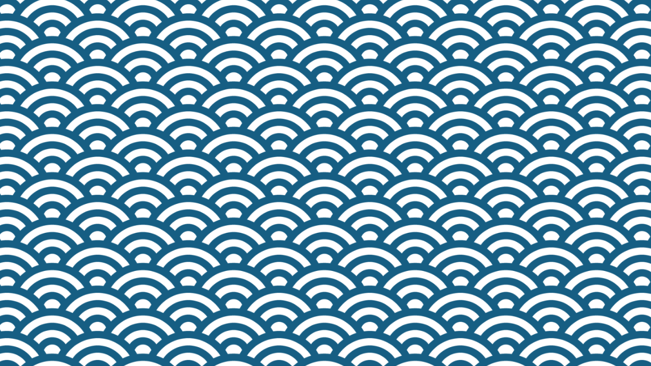 Blue and white Japanese wave pattern.